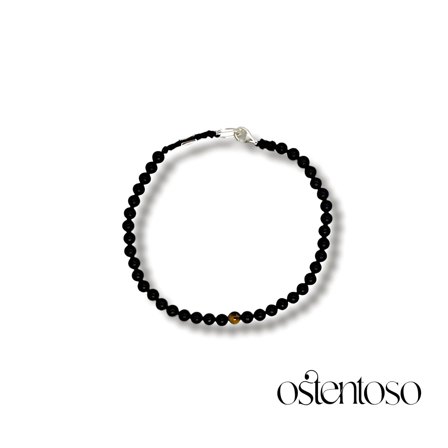 Matte black onyx spherical bracelet size No. 4 mm.