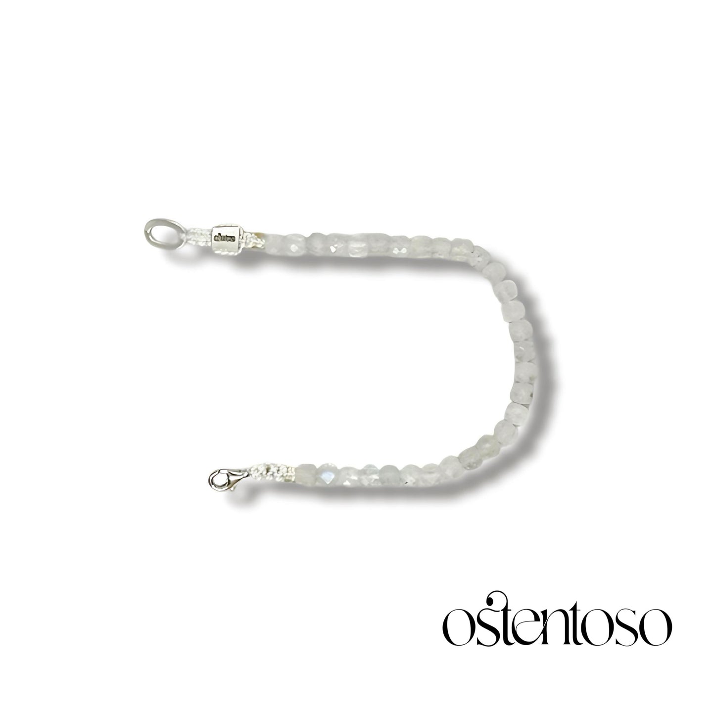 Brazalete Roca Lunar cúbico facetado tamaño No. 4 mm.