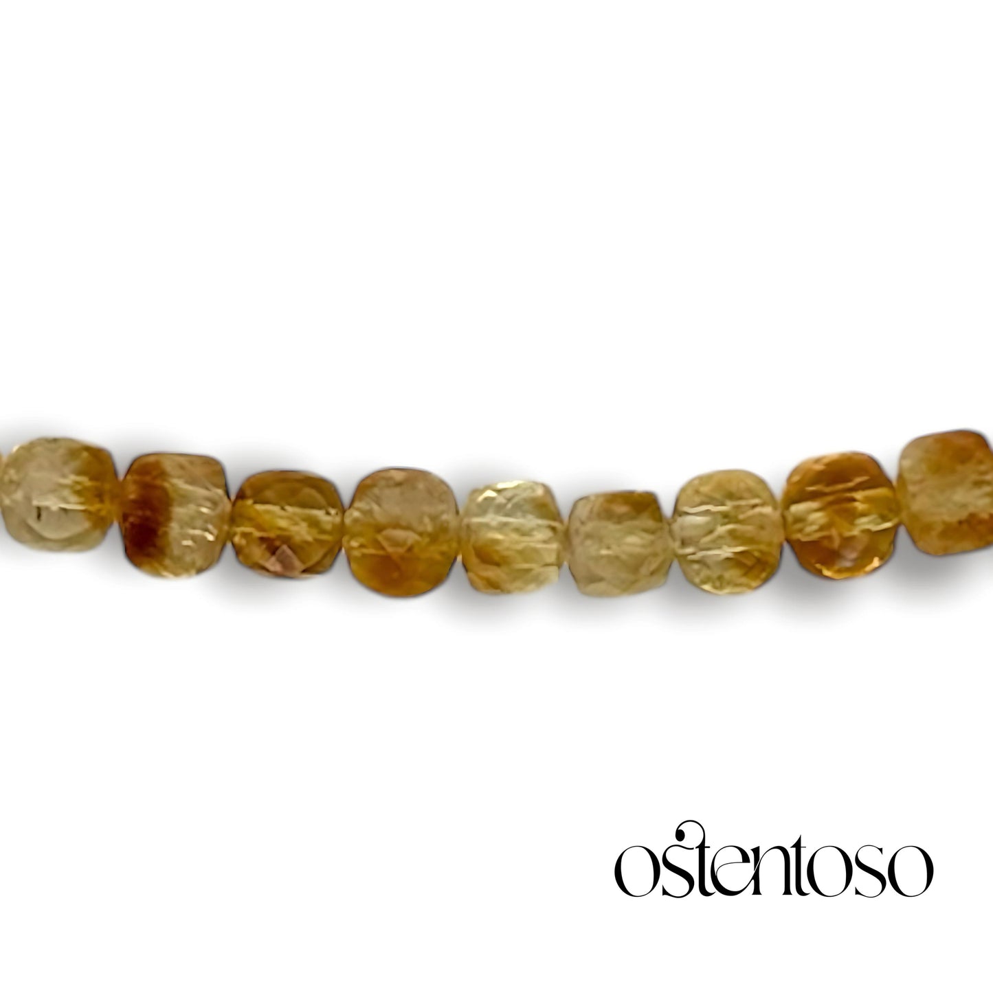 Pulsera Cuarzo Citrino cubico facetado tamaño No. 6 mm.