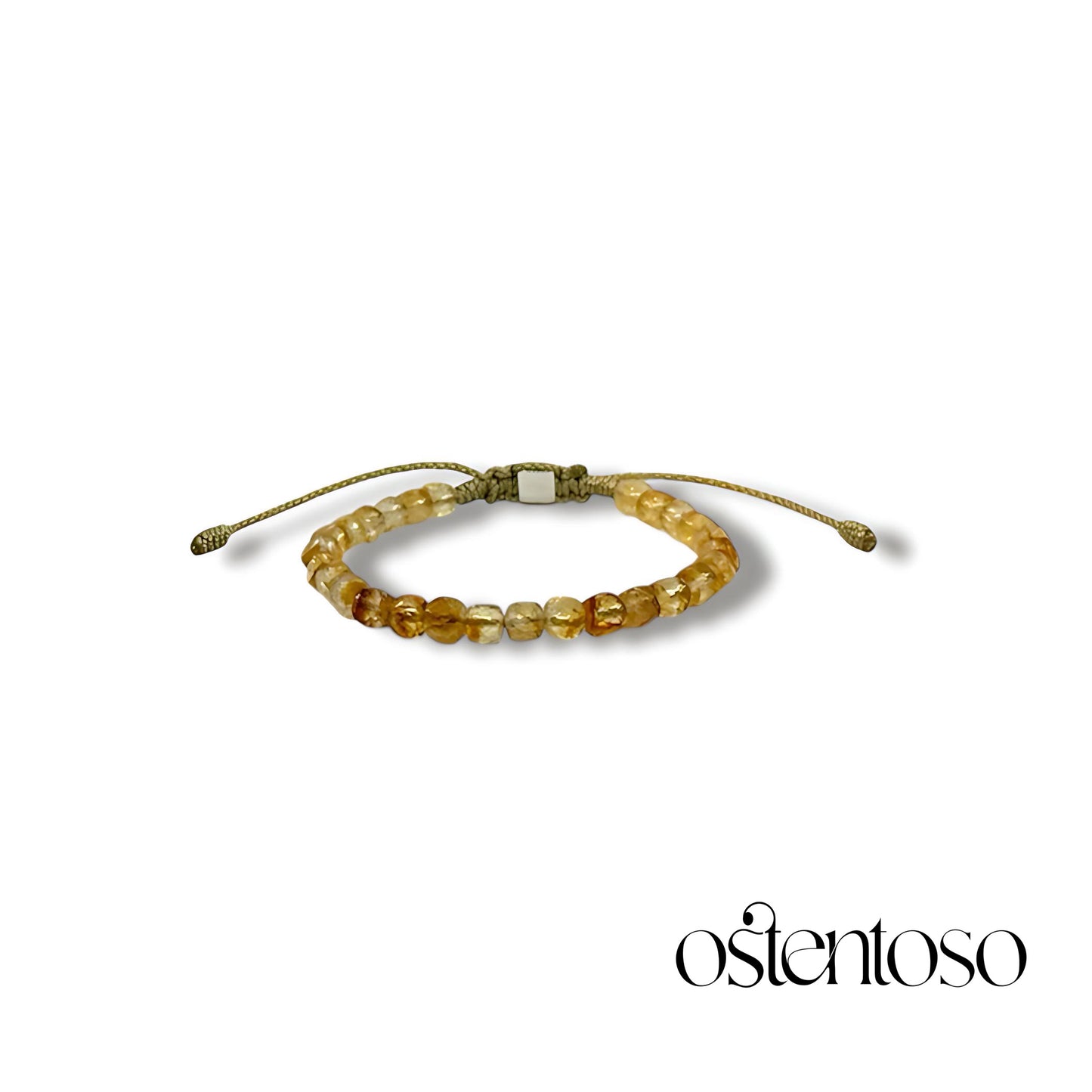 Pulsera Cuarzo Citrino cubico facetado tamaño No. 6 mm.