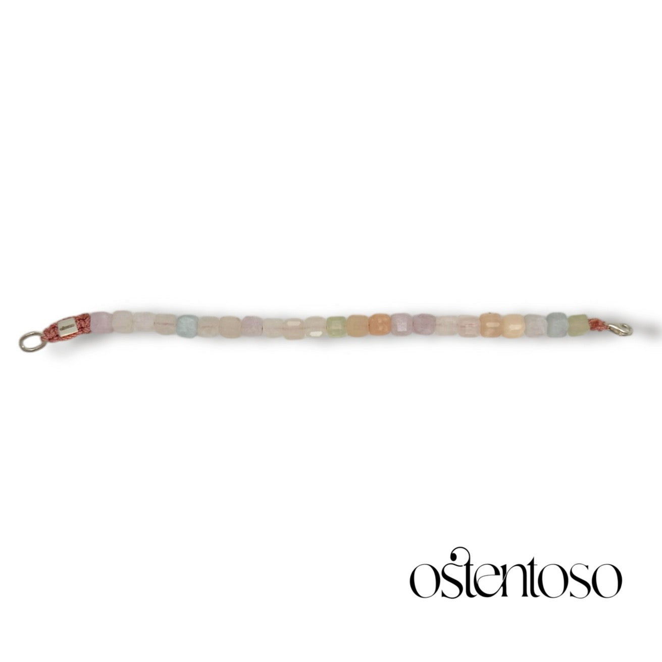 Bracelet cubique en béryl morganite taille n° 6 mm.