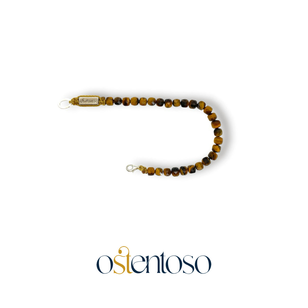 Bracelet oeil de tigre doré cubique facetté taille n°6 mm.