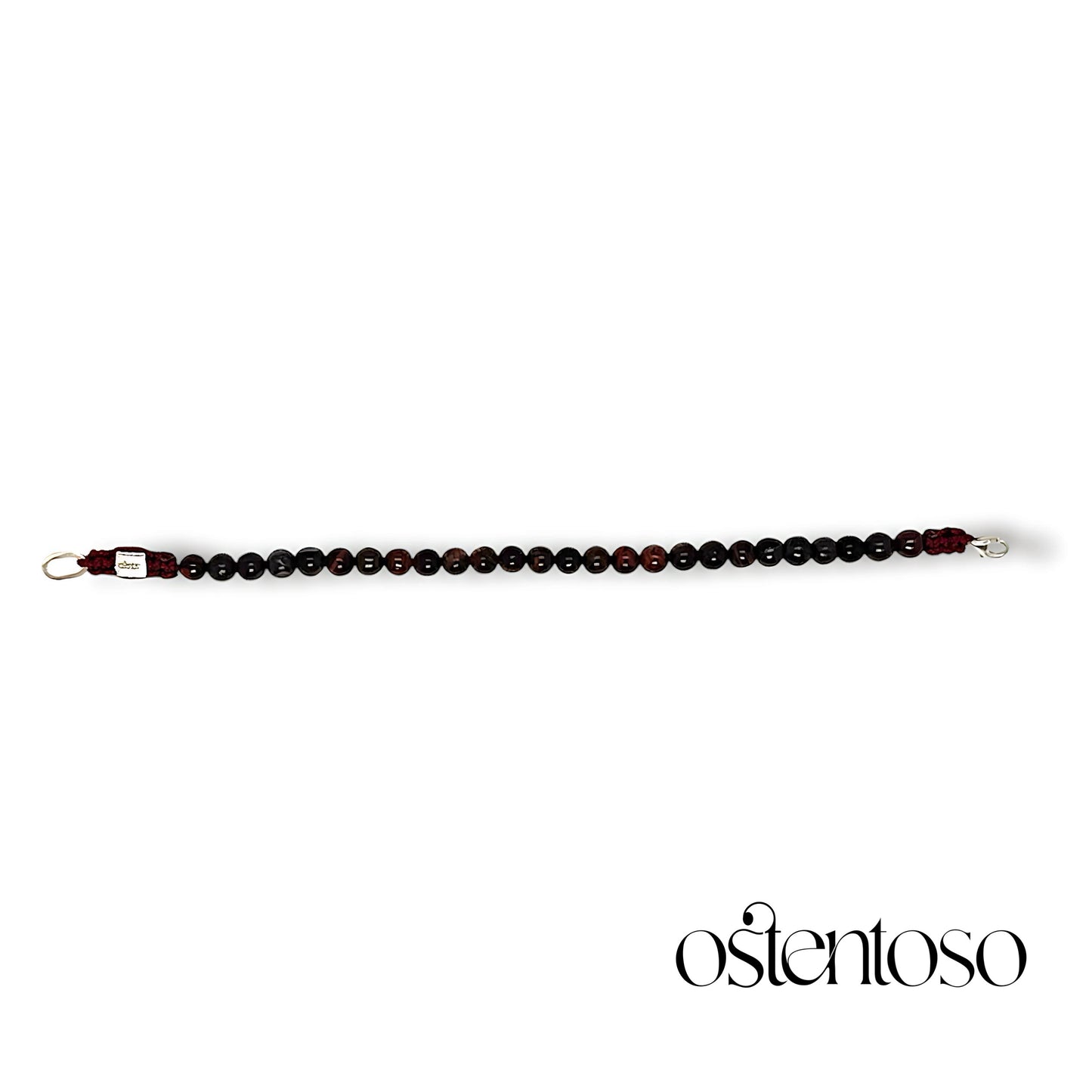 Bracelet sphérique en oeil de tigre rouge taille n°6 mm.