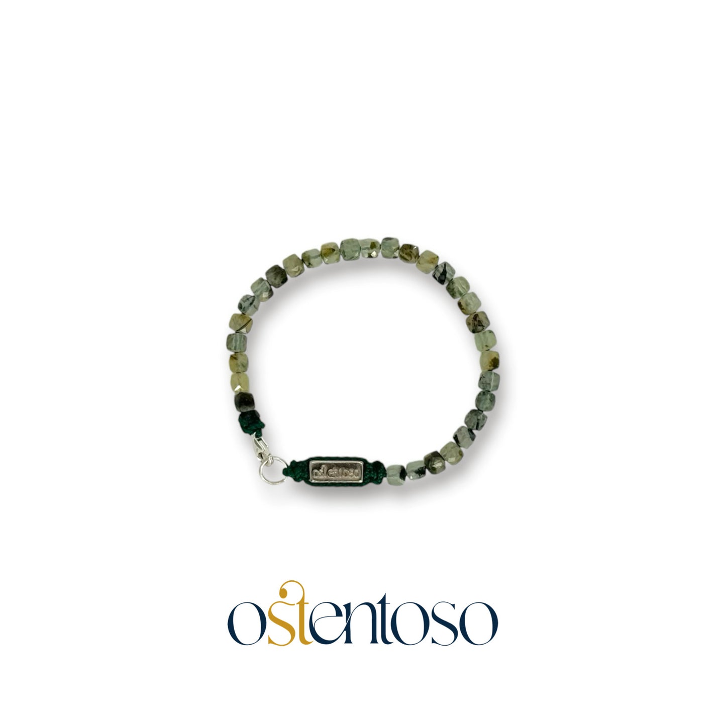 Bracelet en préhnite cubique facettée taille n°4 mm.