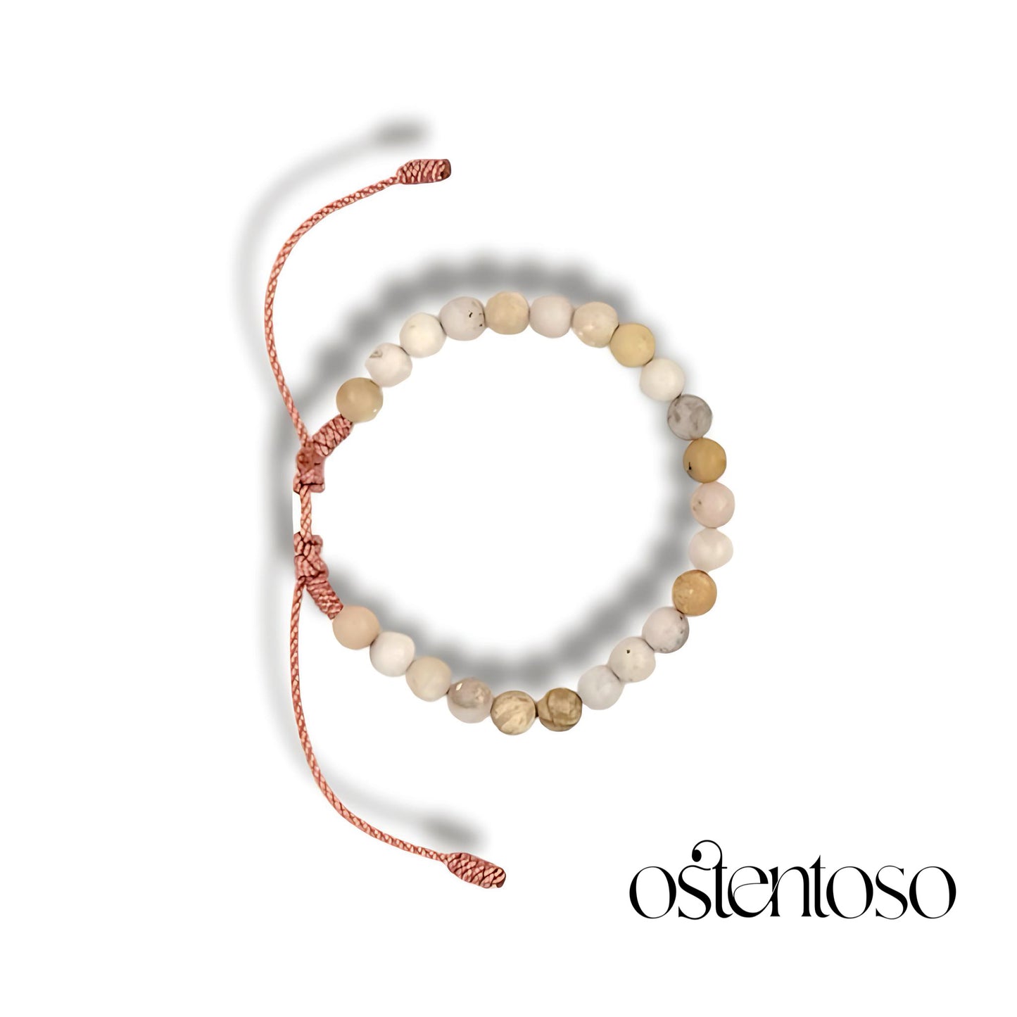 Bracelet sphérique en opale rose taille n° 6 mm.