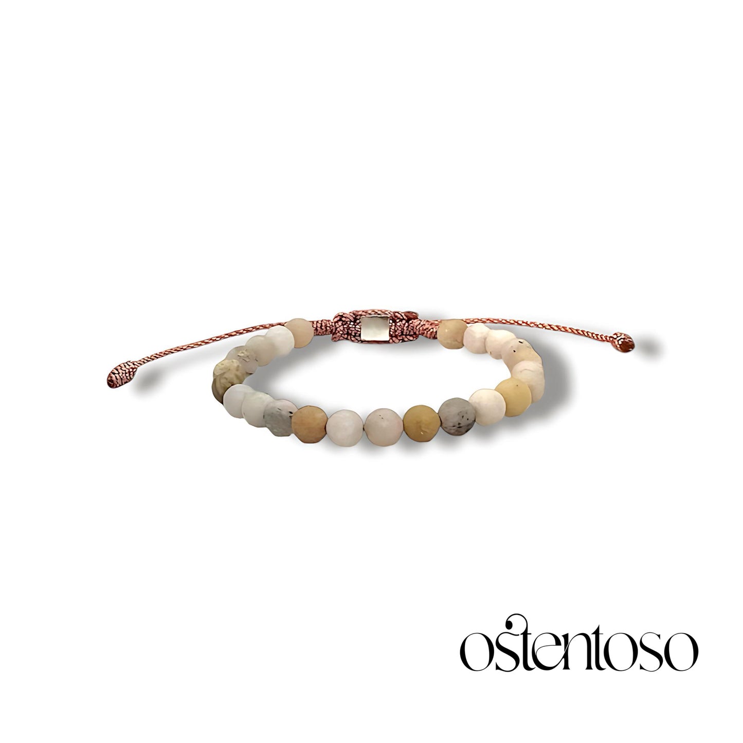 Bracelet sphérique en opale rose taille n° 6 mm.