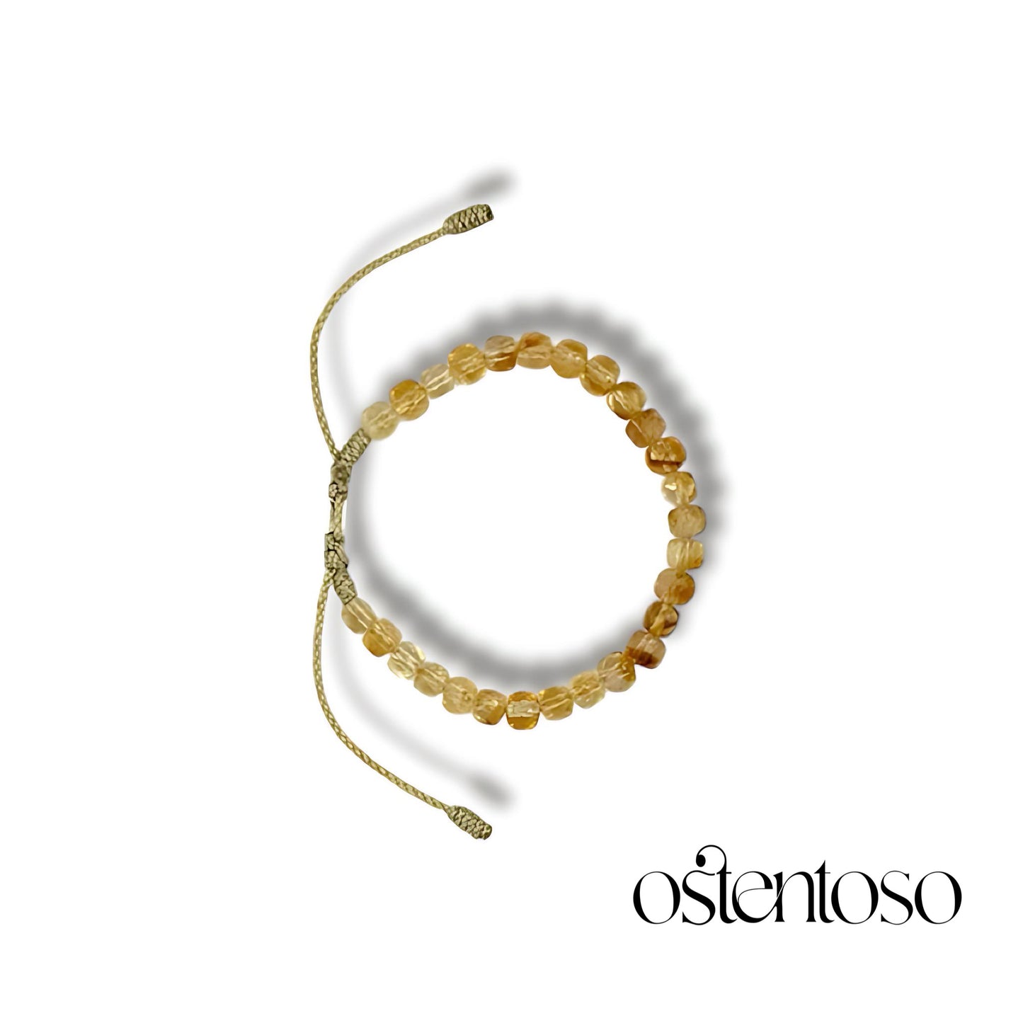 Pulsera Cuarzo Citrino cubico facetado tamaño No. 6 mm.