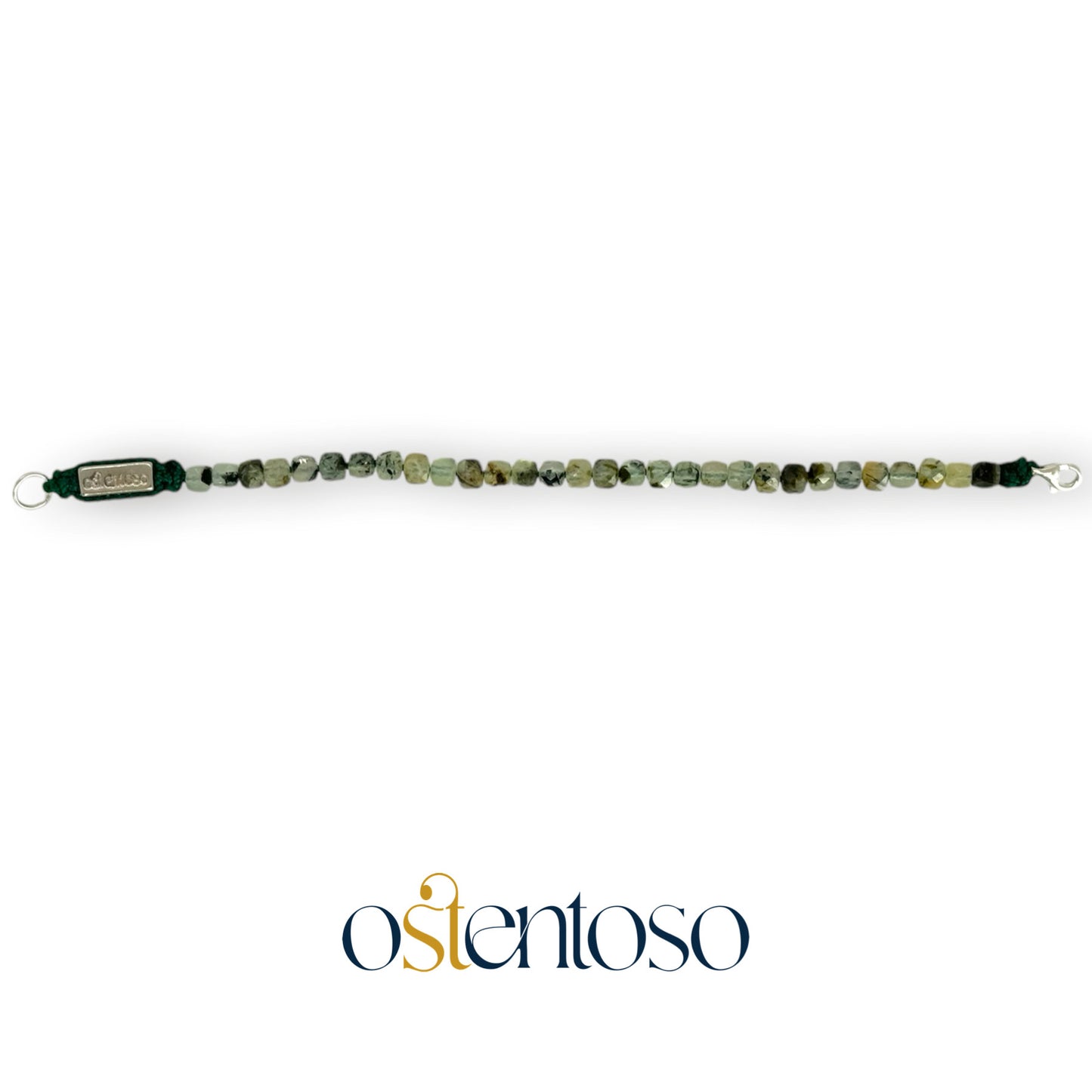 Bracelet en préhnite cubique facettée taille n°4 mm.