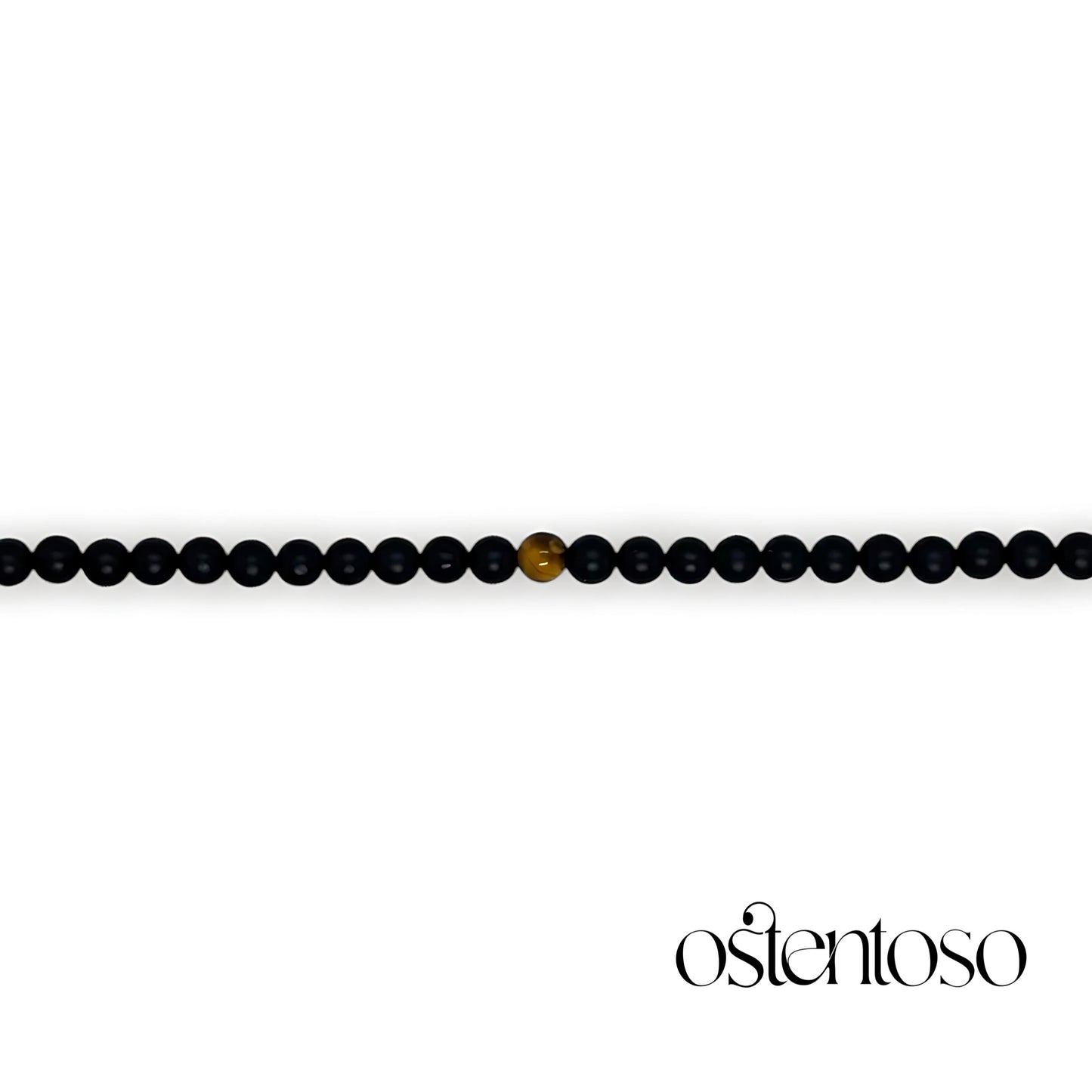 Matte black onyx spherical bracelet size No. 4 mm.