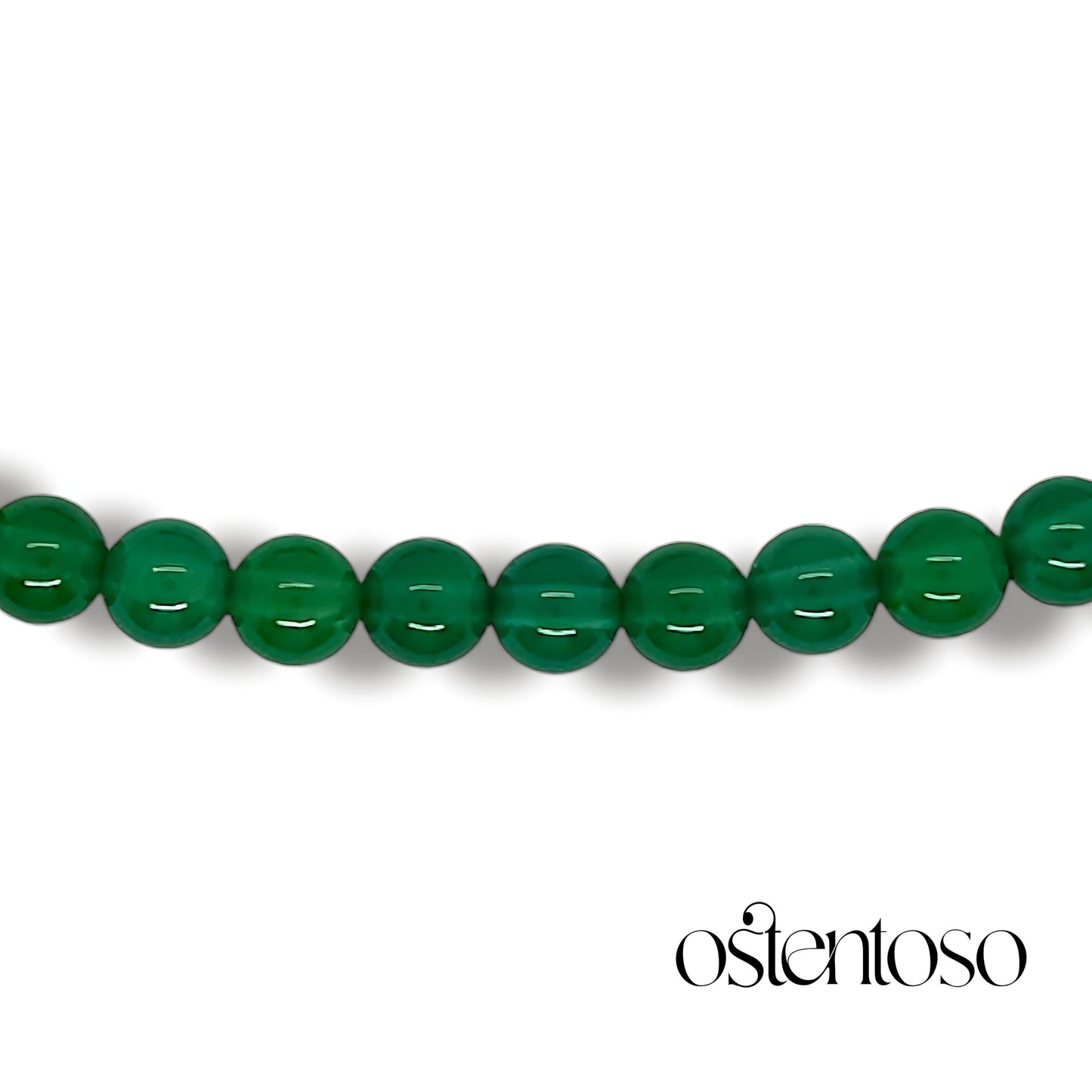 Pulsera Agata verde esférica tamaño No. 6 mm.