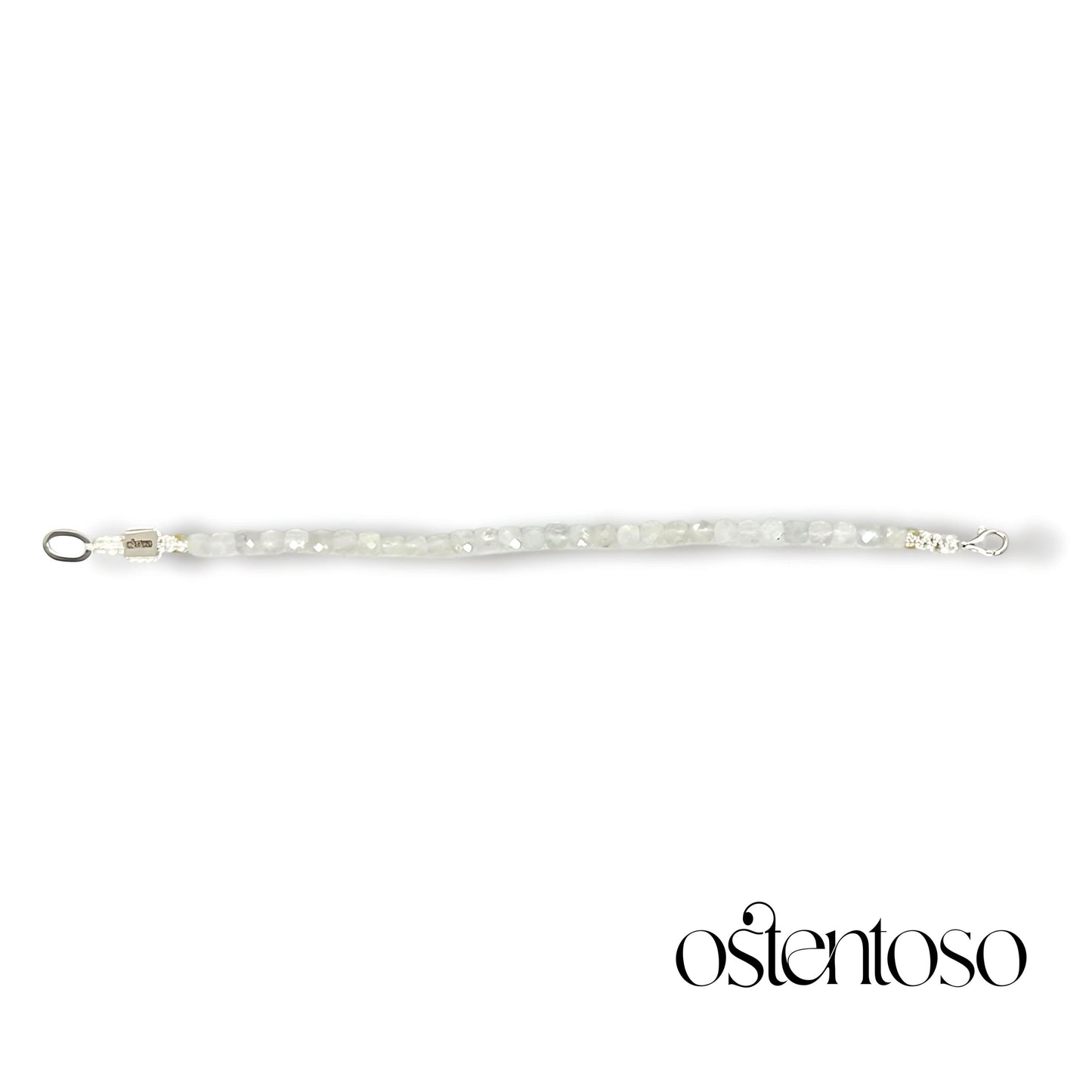 Brazalete Roca Lunar cúbico facetado tamaño No. 4 mm.