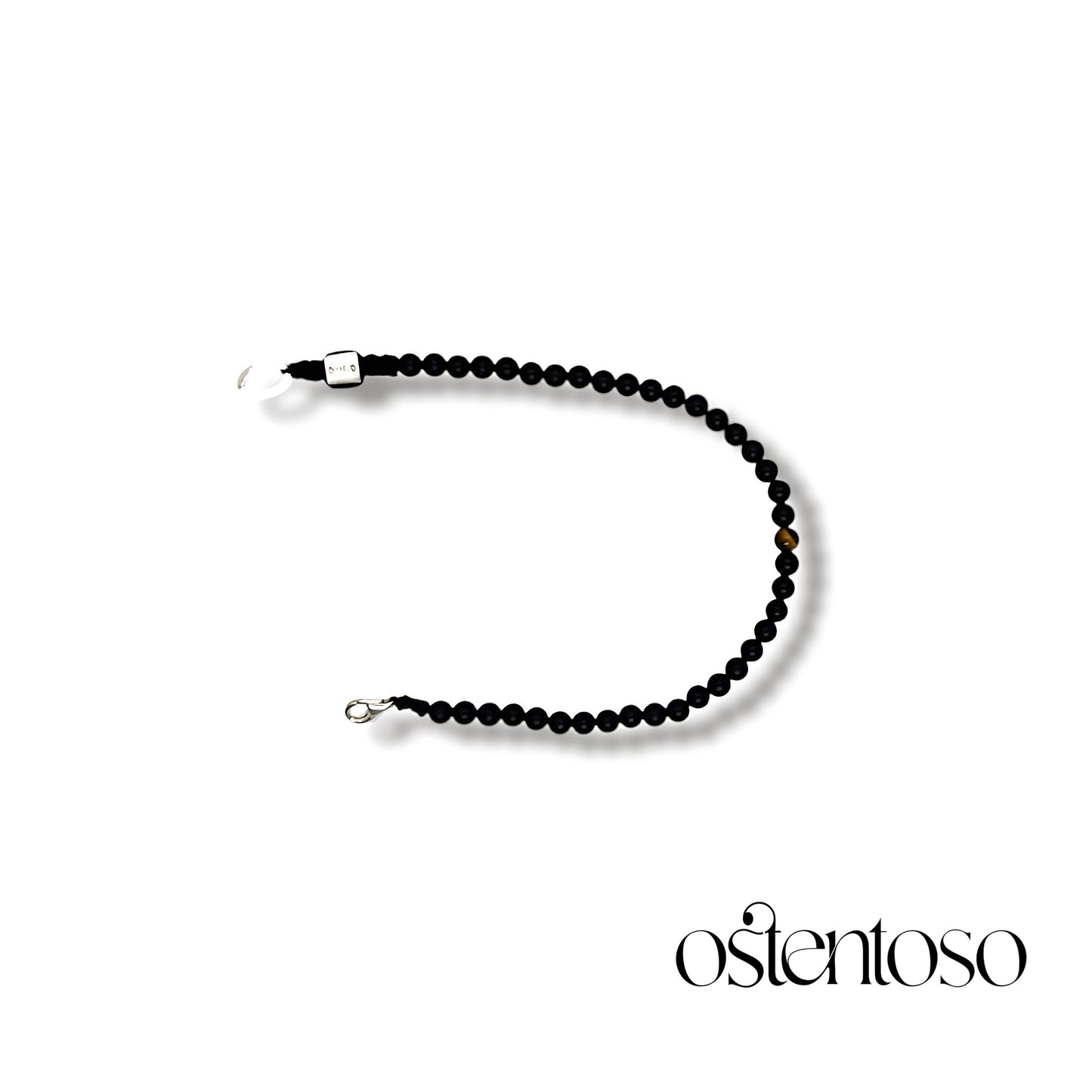 Matte black onyx spherical bracelet size No. 4 mm.