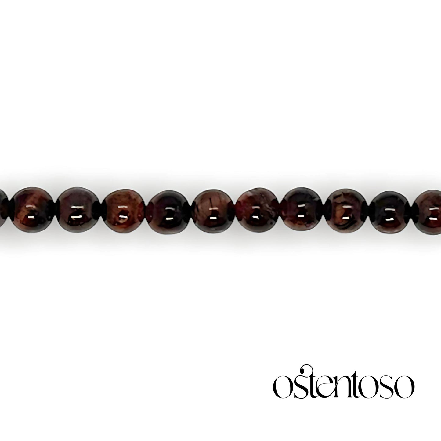 Bracelet sphérique en oeil de tigre rouge taille n°6 mm.