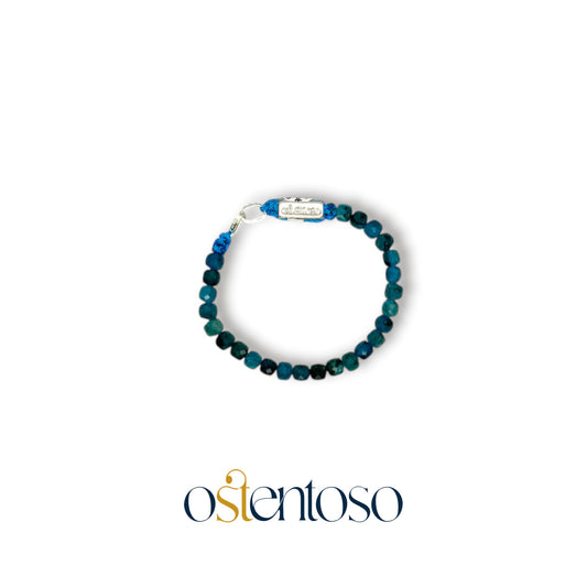 Bracelet Quartz Apatite cubique facetté taille n°6 mm.