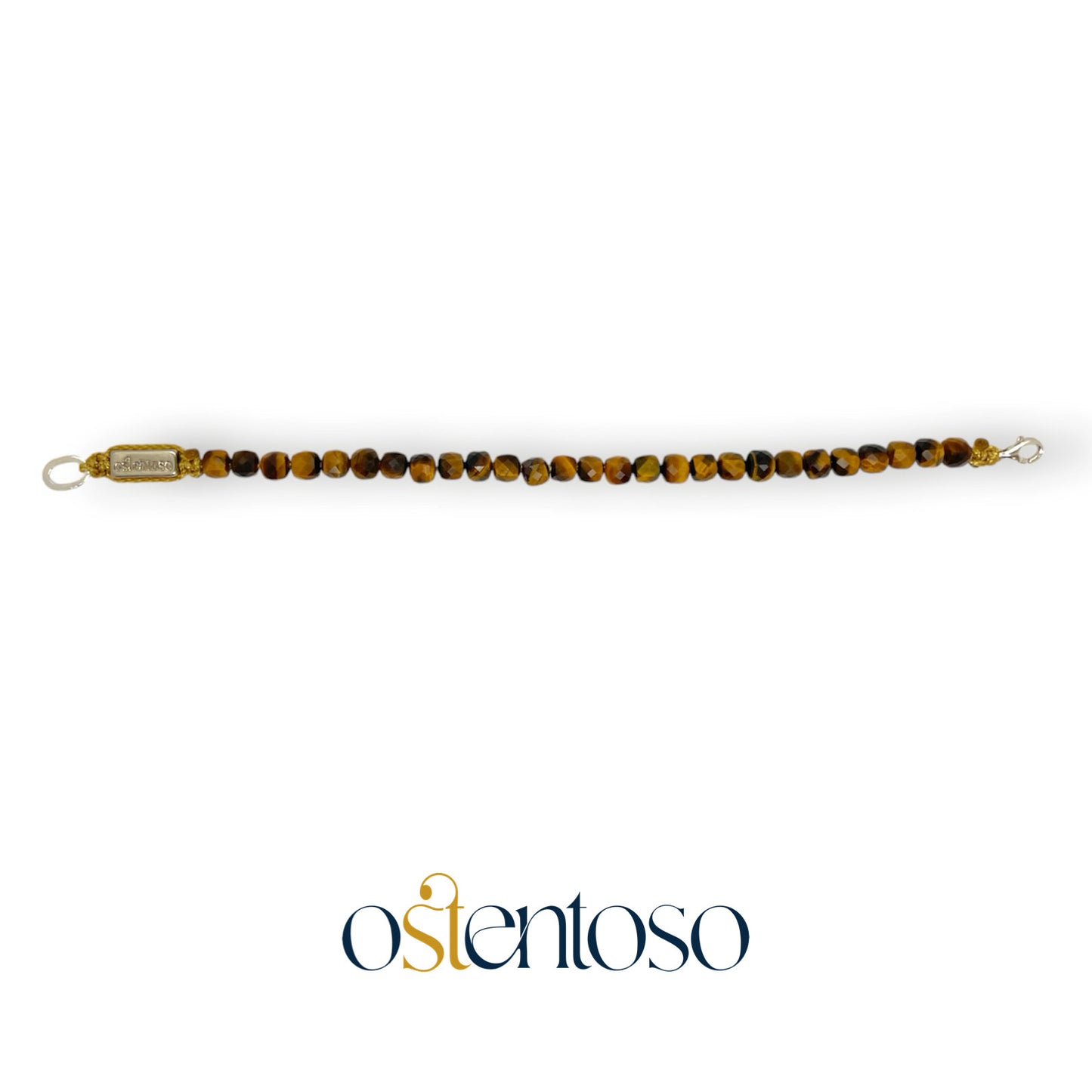 Bracelet oeil de tigre doré cubique facetté taille n°6 mm.