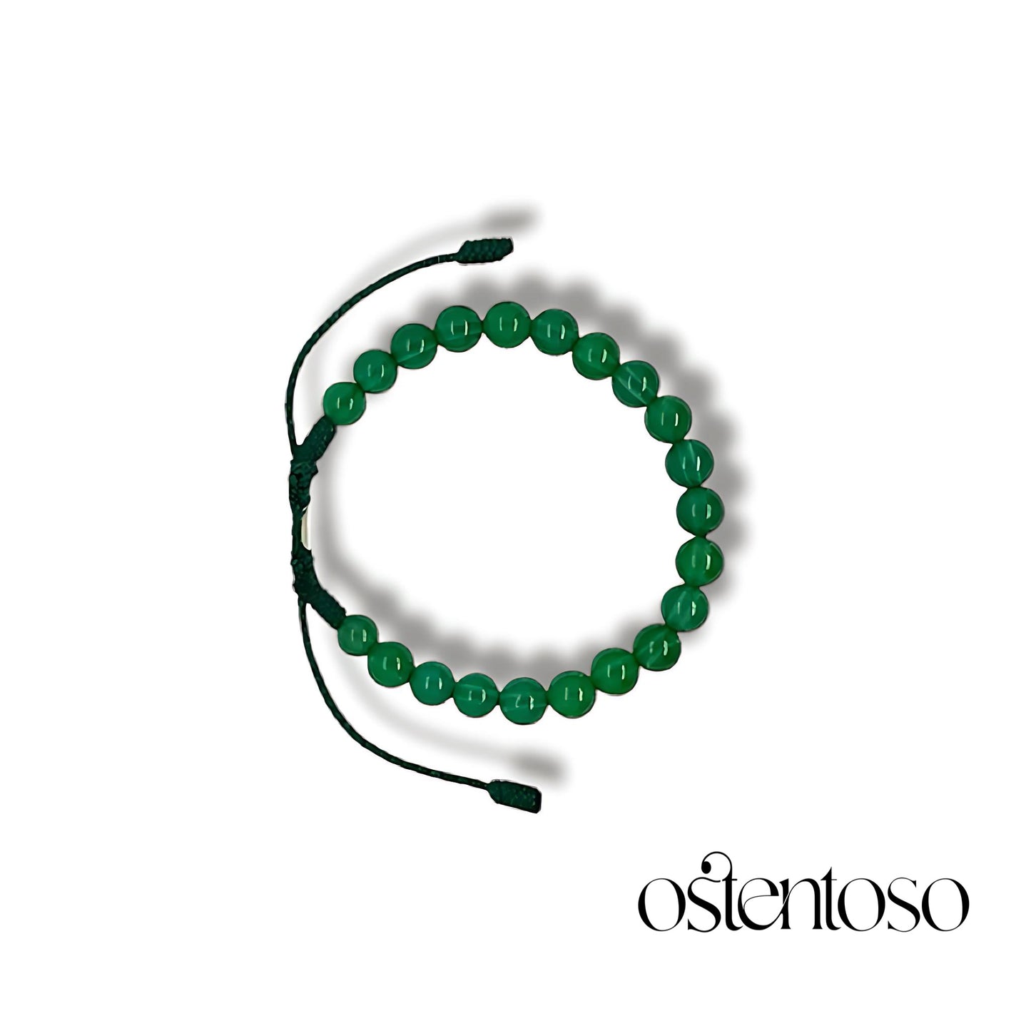 Pulsera Agata verde esférica tamaño No. 6 mm.