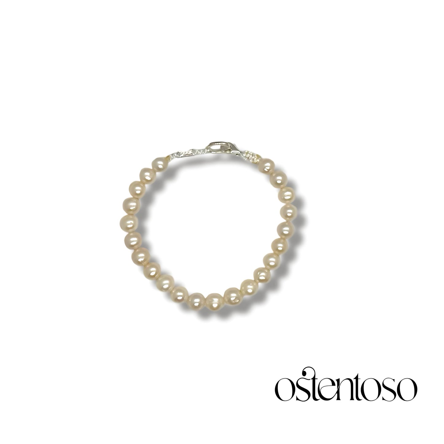 White Potato Pearl Bracelet, spherical, size No. 6 mm.