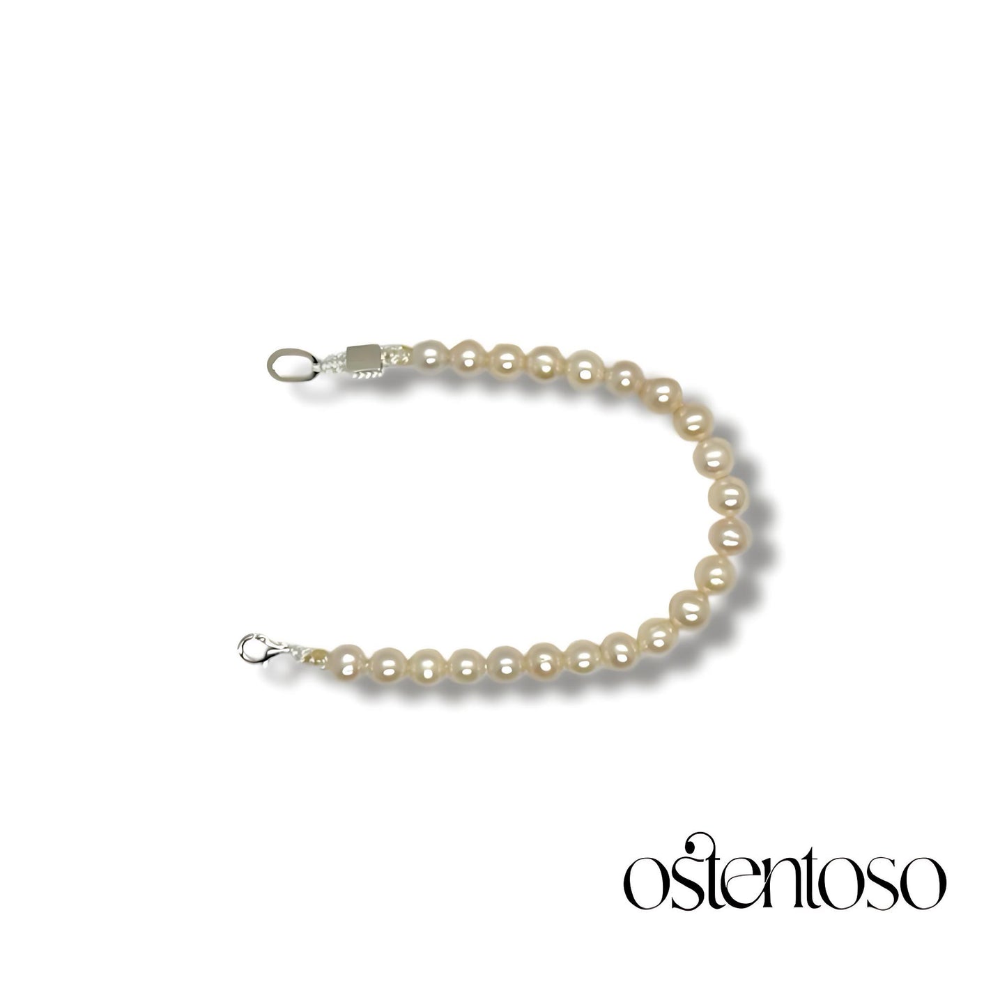 White Potato Pearl Bracelet, spherical, size No. 6 mm.