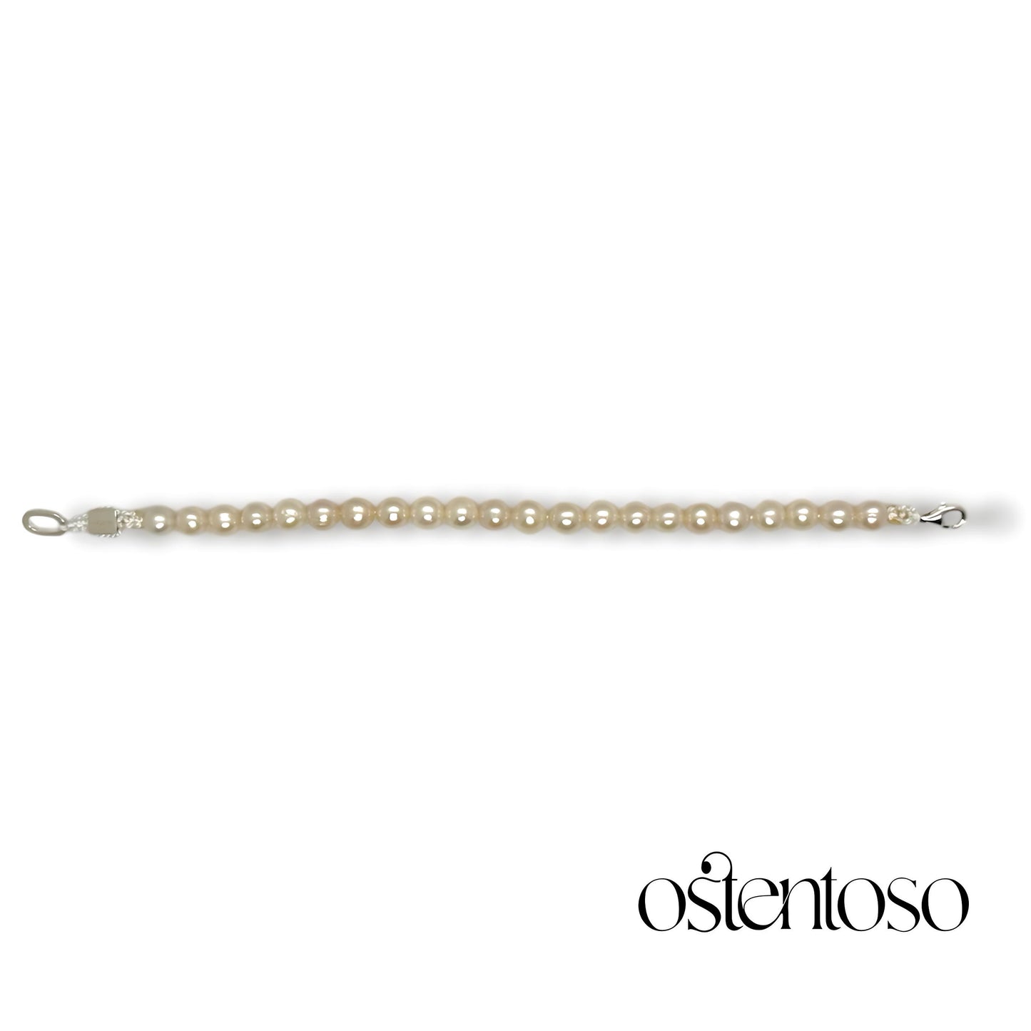 White Potato Pearl Bracelet, spherical, size No. 6 mm.