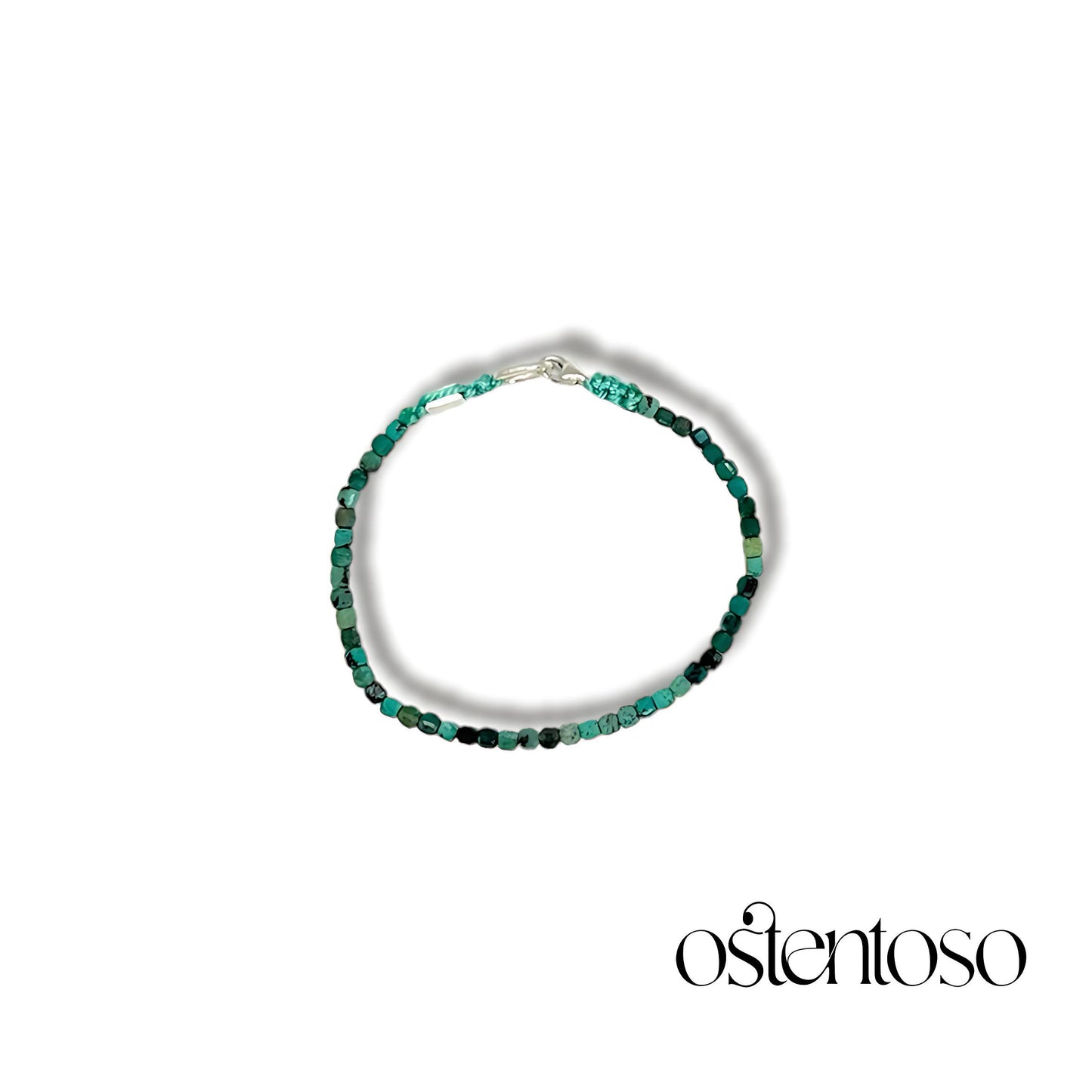 Brazalete Crisocola cubico facetado tamaño No. 3 mm.
