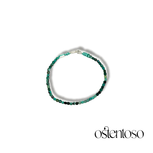 Brazalete Crisocola cubico facetado tamaño No. 3 mm.