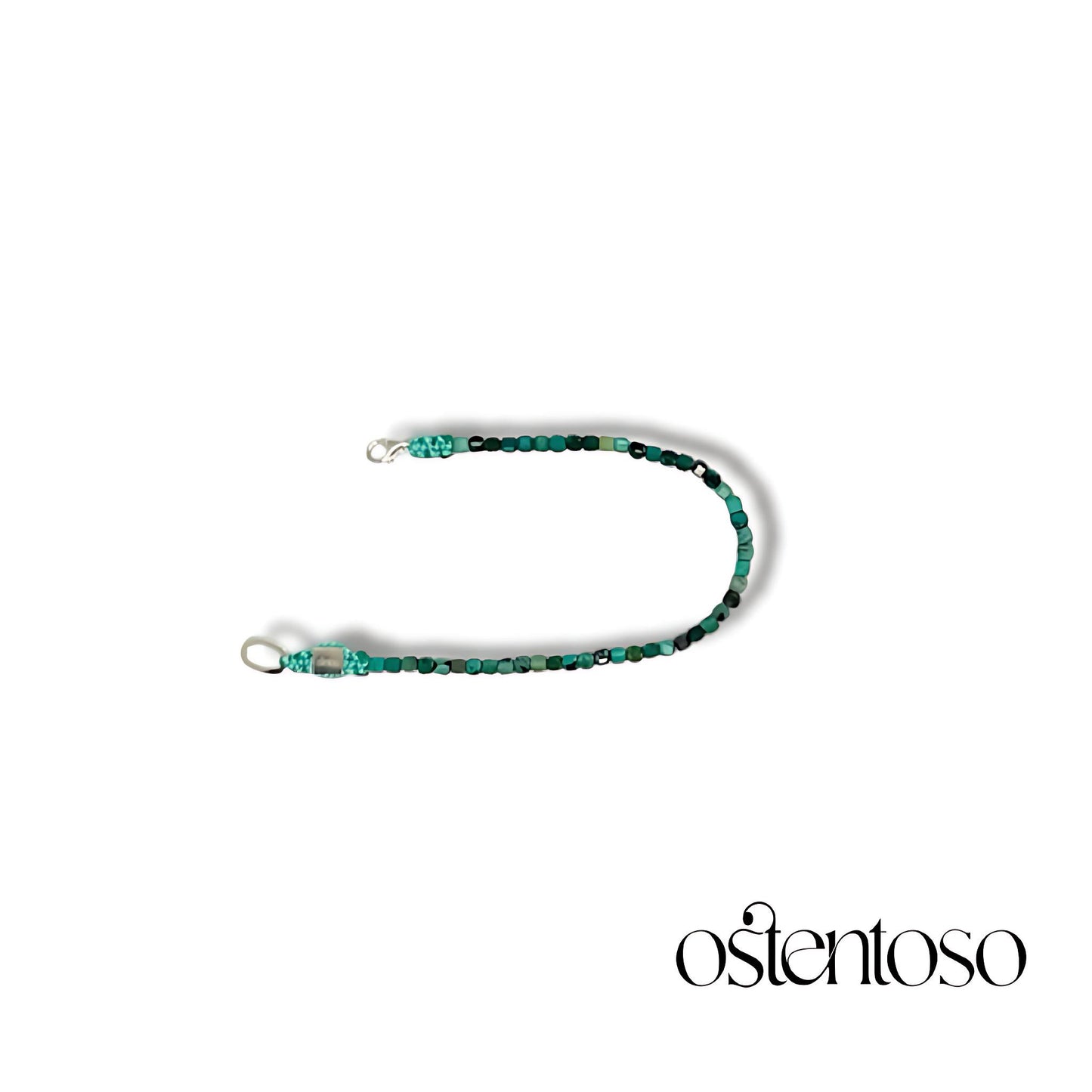 Brazalete Crisocola cubico facetado tamaño No. 3 mm.