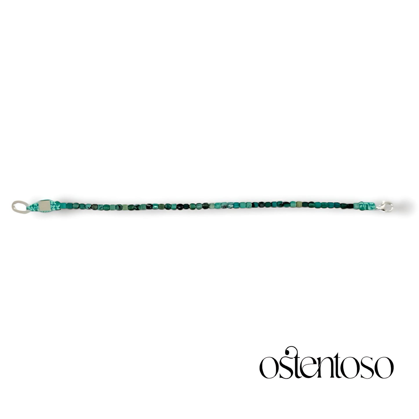 Brazalete Crisocola cubico facetado tamaño No. 3 mm.