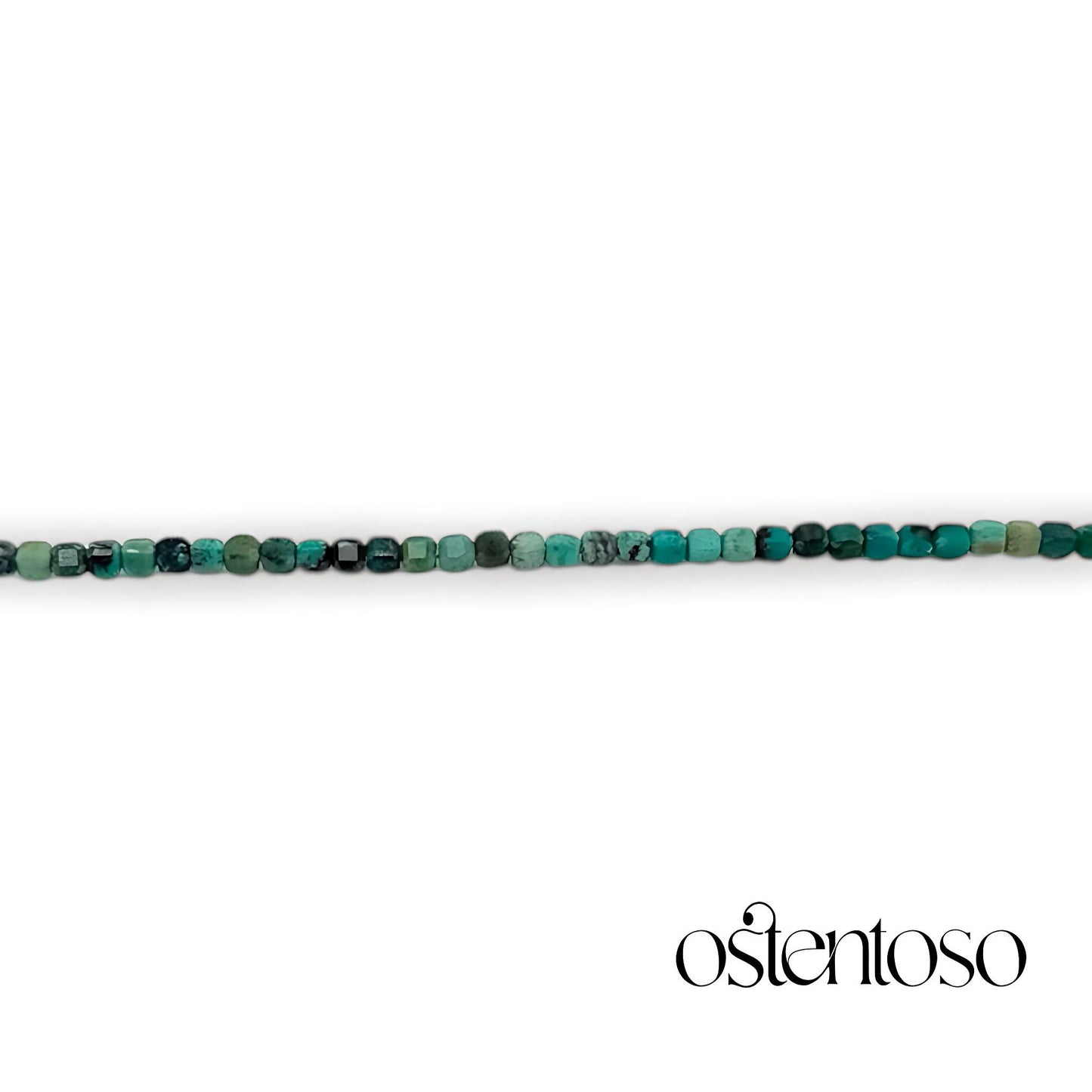 Brazalete Crisocola cubico facetado tamaño No. 3 mm.