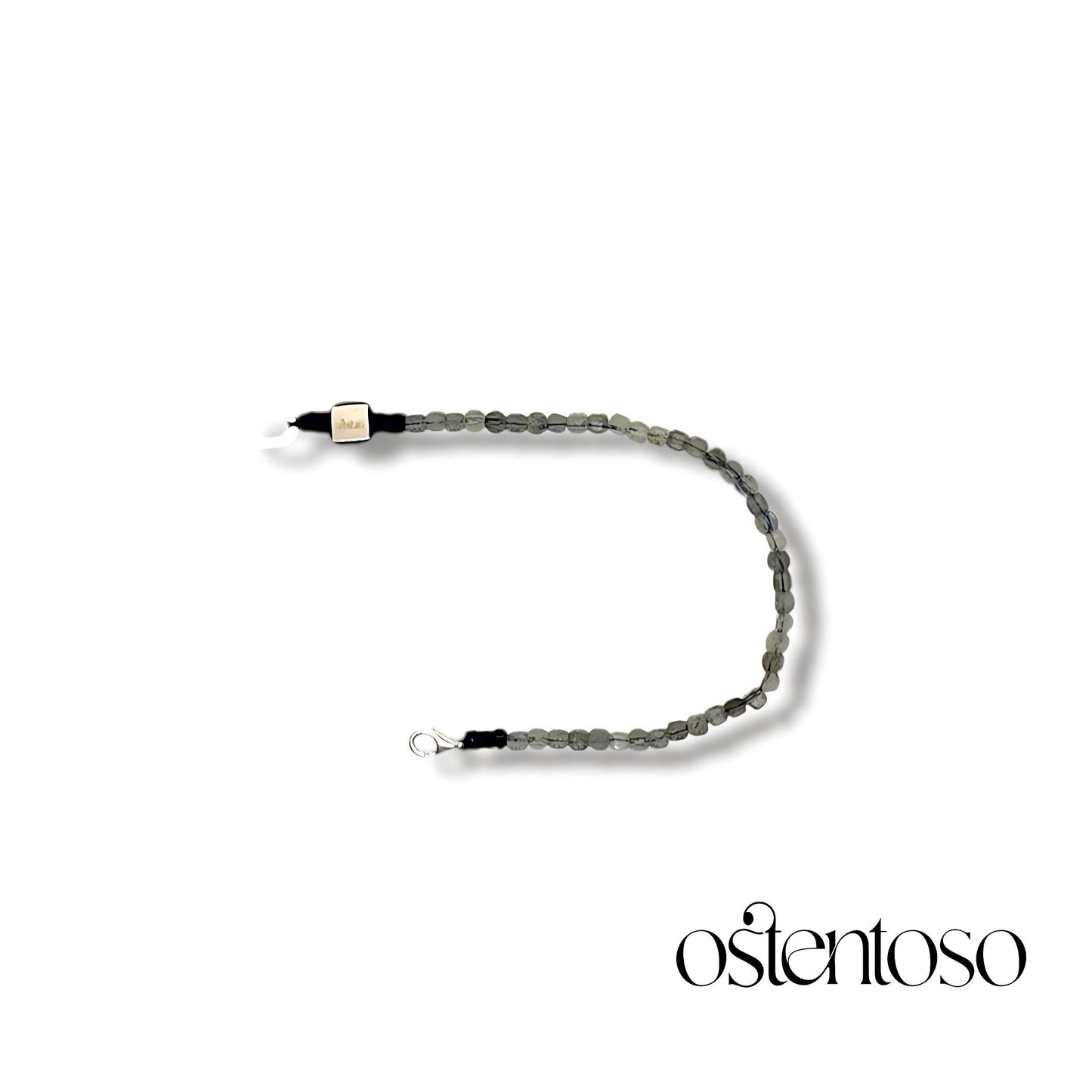 Brazalete Labradorita pulida cubico facetado tamaño No. 3 mm.
