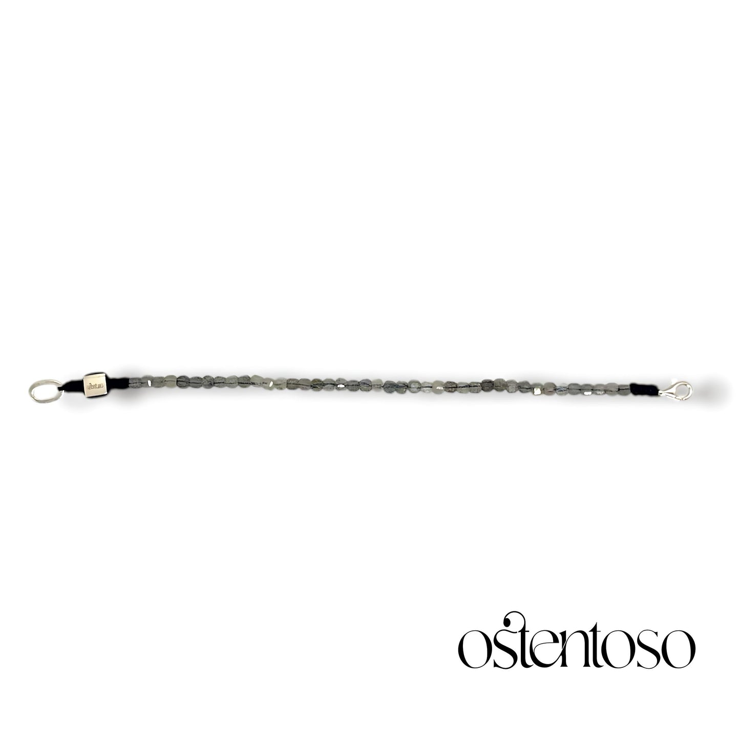 Brazalete Labradorita pulida cubico facetado tamaño No. 3 mm.