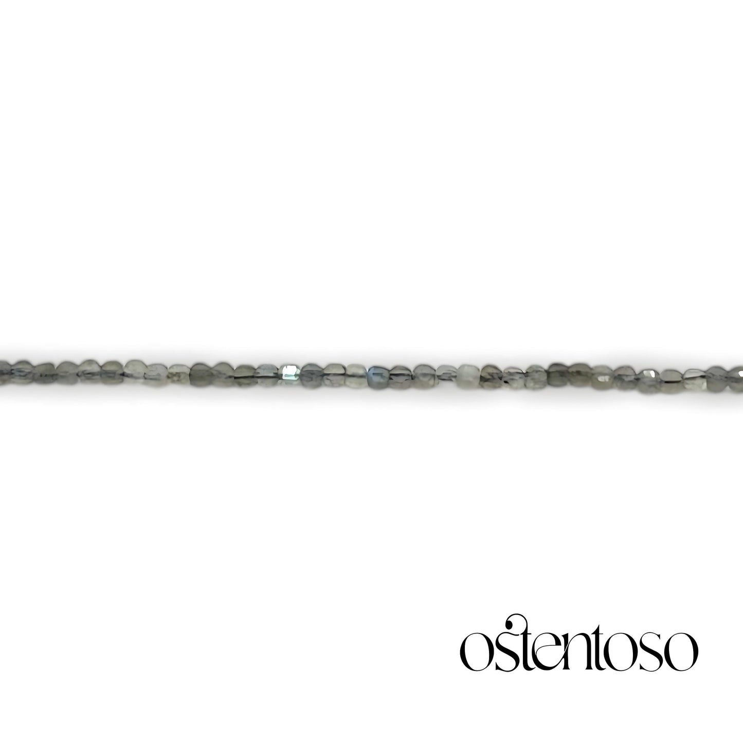 Brazalete Labradorita pulida cubico facetado tamaño No. 3 mm.