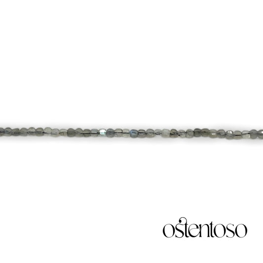 Brazalete Labradorita pulida cubico facetado tamaño No. 3 mm.