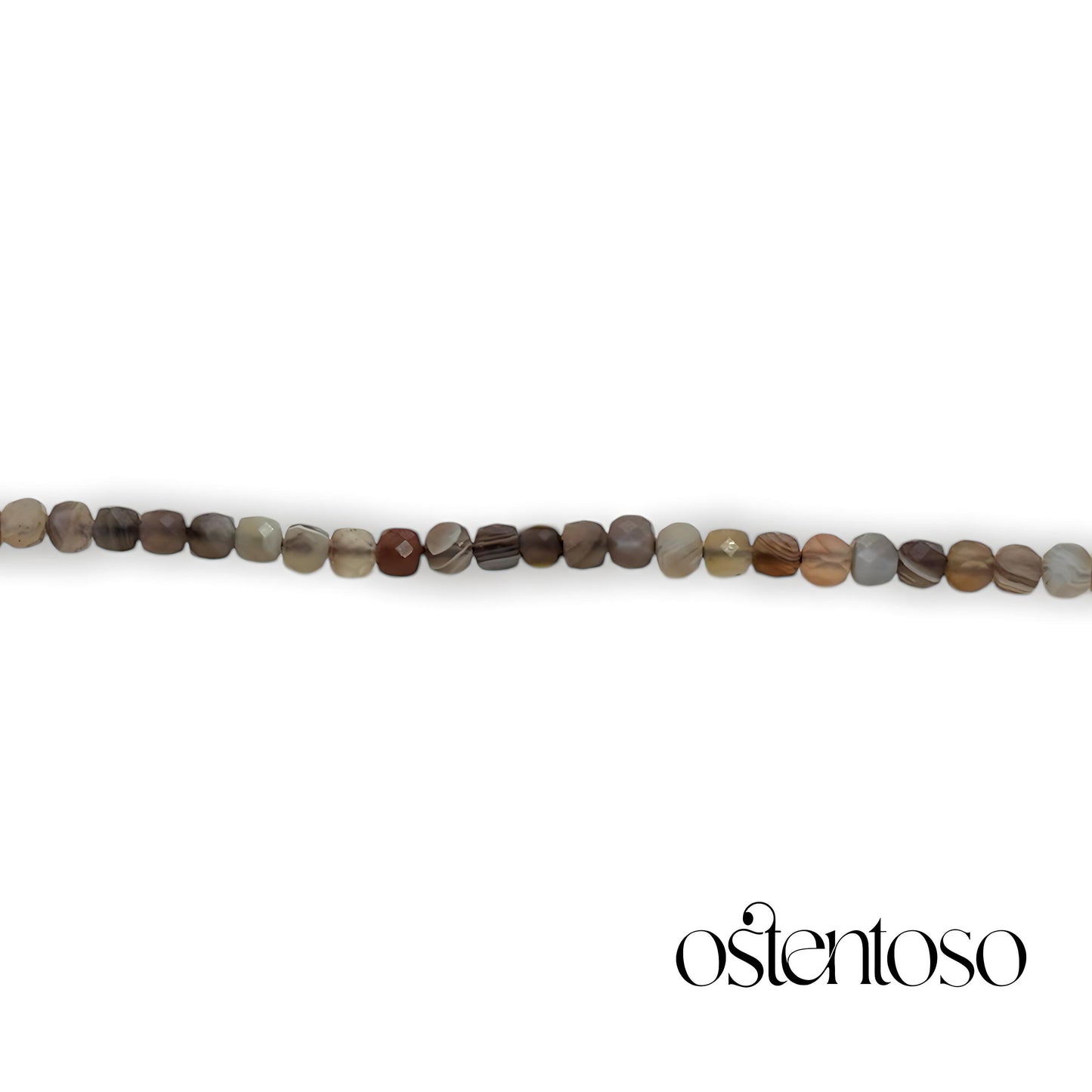 Brazalete Agata Botswana cubica facetada tamaño No. 4 mm.