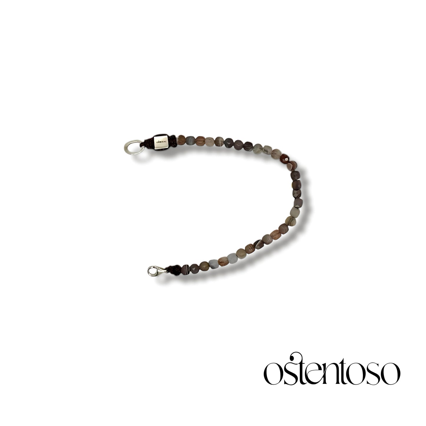 Brazalete Agata Botswana cubica facetada tamaño No. 4 mm.