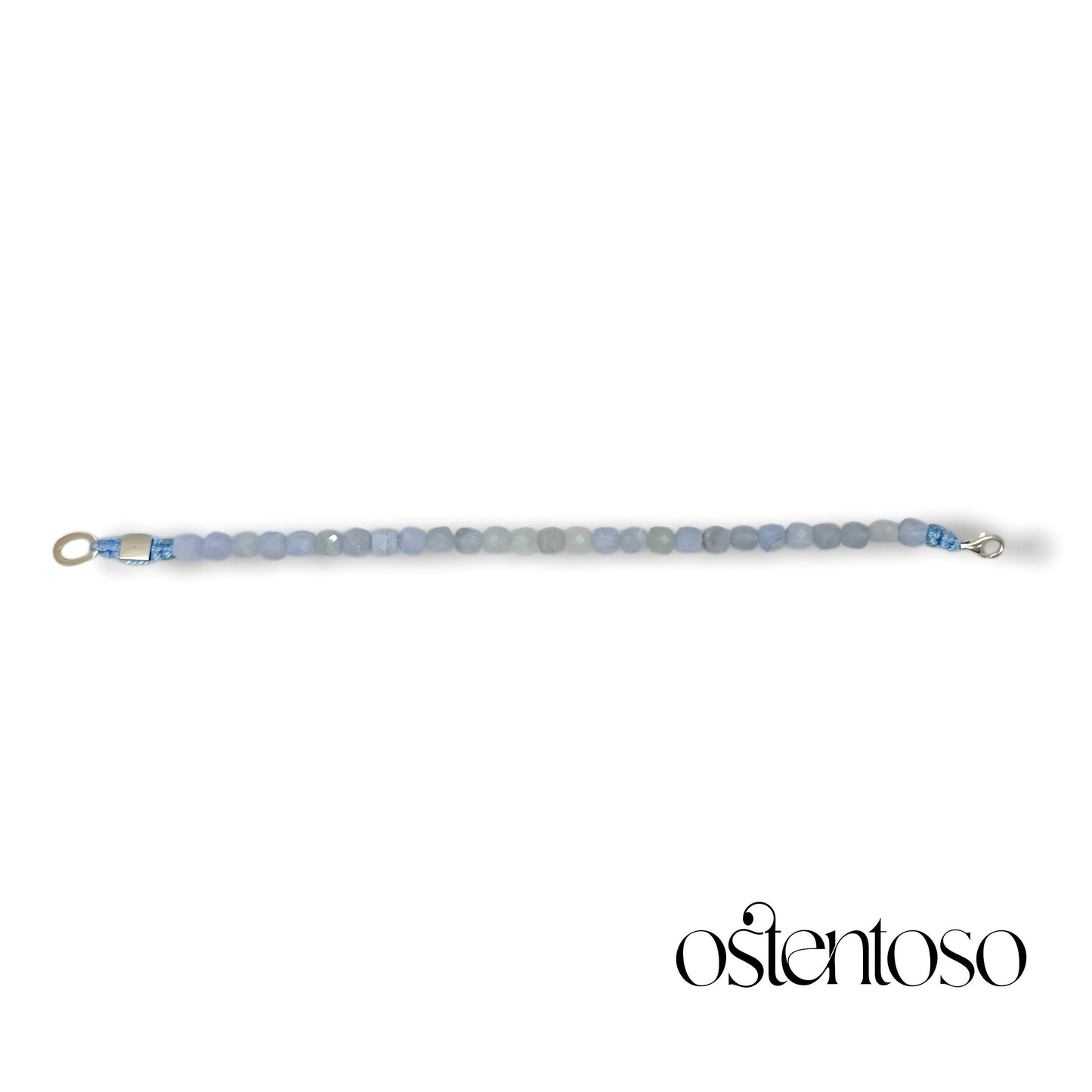 Blue Lace Agate Bracelet, cubic size No. 6 mm.
