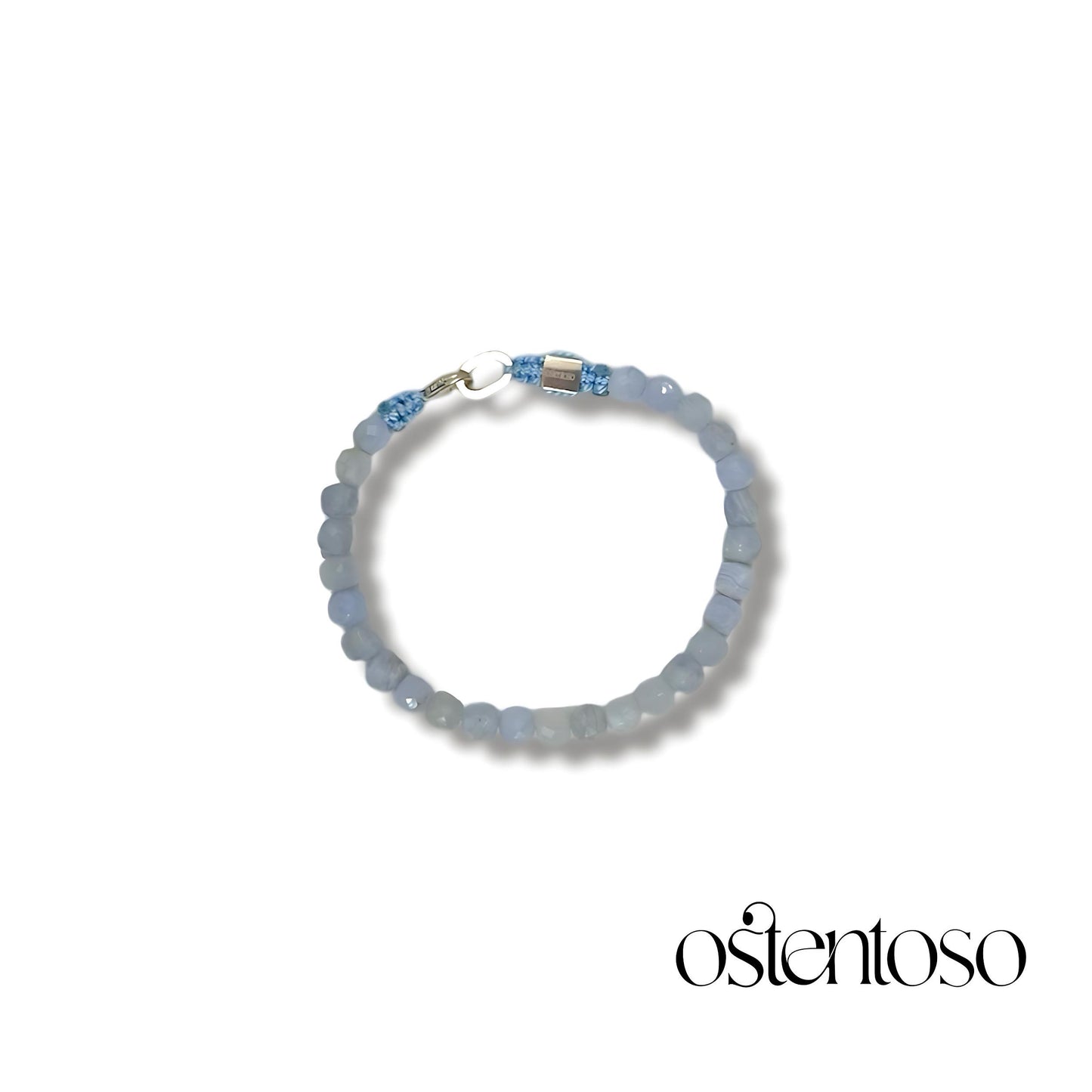 Blue Lace Agate Bracelet, cubic size No. 6 mm.