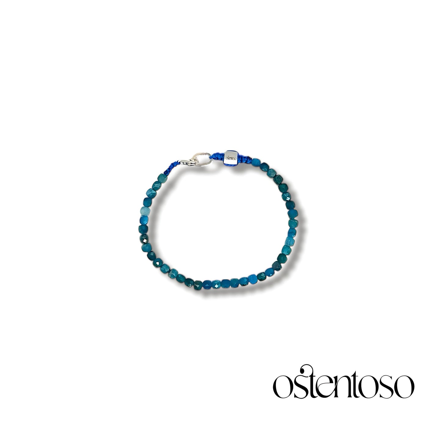 Bracelet Quartz Apatite cubique facetté taille n°4 mm.