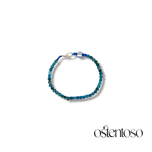 Bracelet Quartz Apatite cubique facetté taille n°4 mm.
