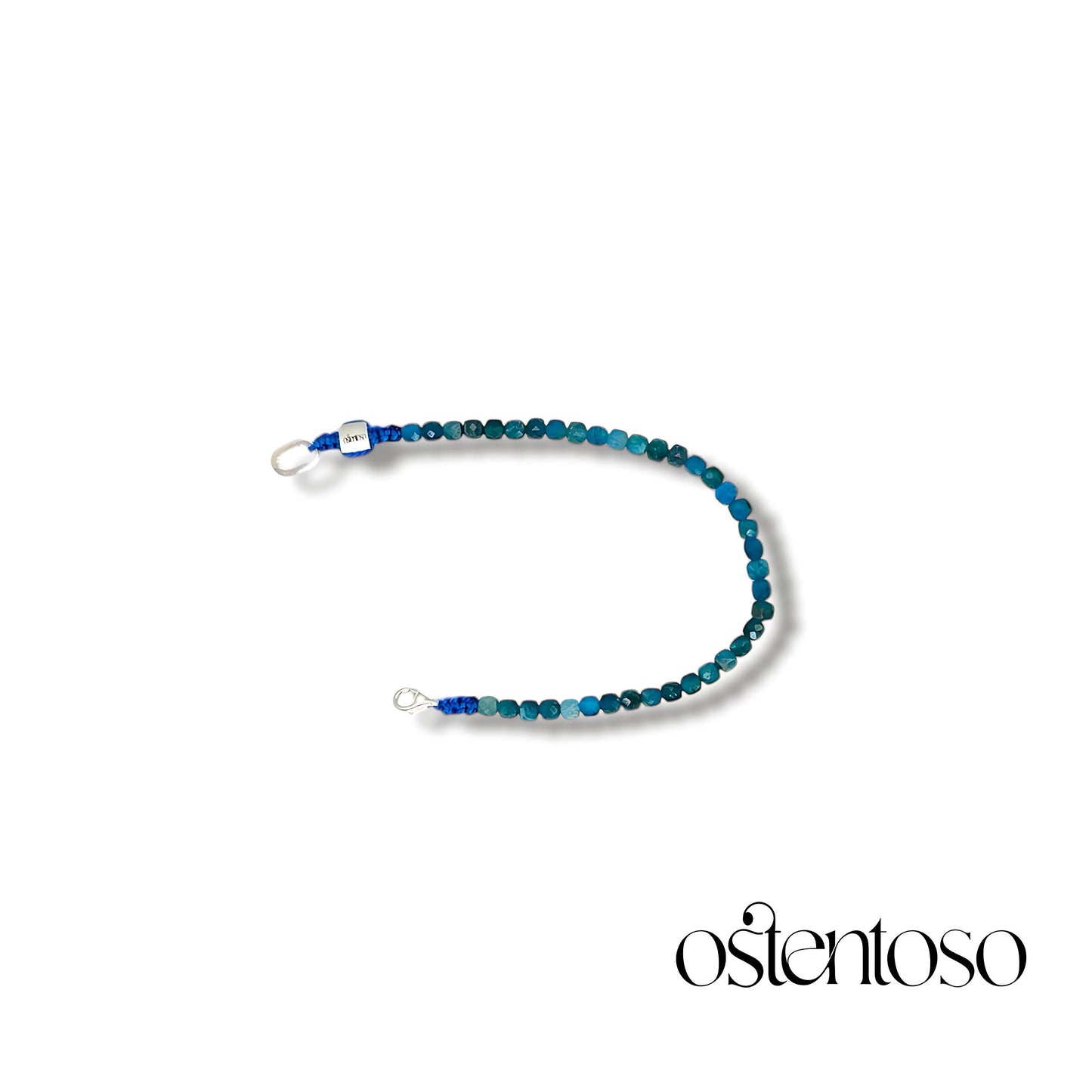 Bracelet Quartz Apatite cubique facetté taille n°4 mm.