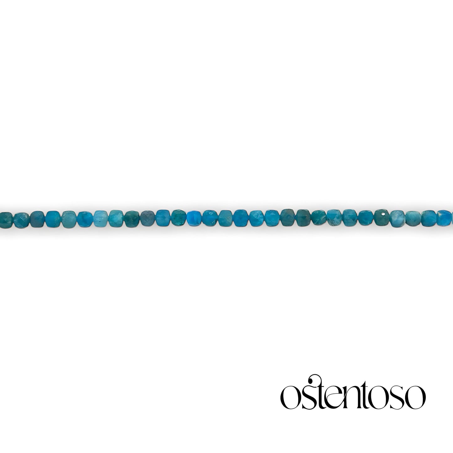 Bracelet Quartz Apatite cubique facetté taille n°4 mm.