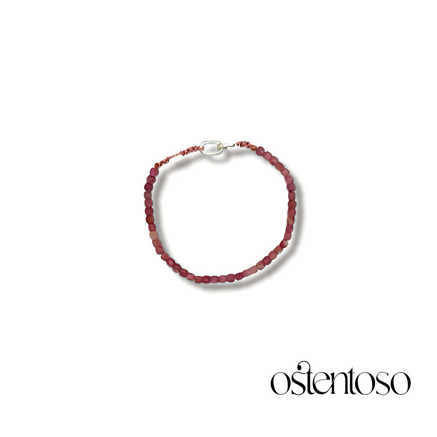 Brazalete Turmalina Rosa cubico facetado tamaño No. 3 mm.