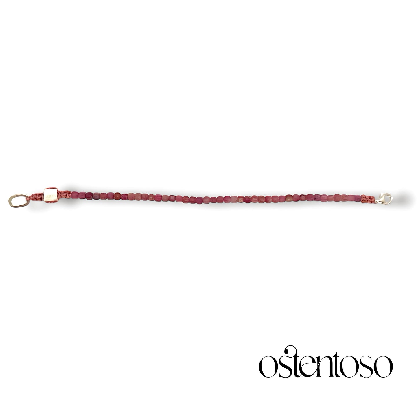 Brazalete Turmalina Rosa cubico facetado tamaño No. 3 mm.