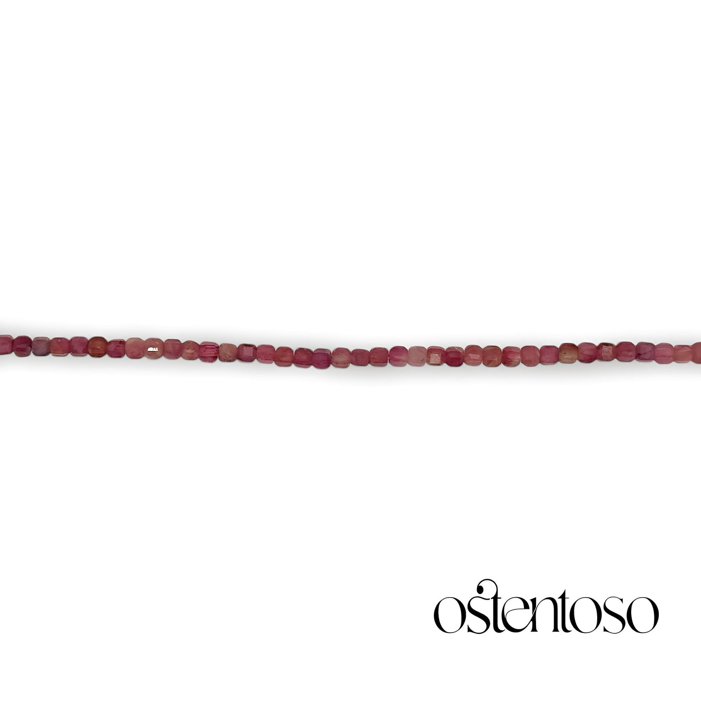 Brazalete Turmalina Rosa cubico facetado tamaño No. 3 mm.