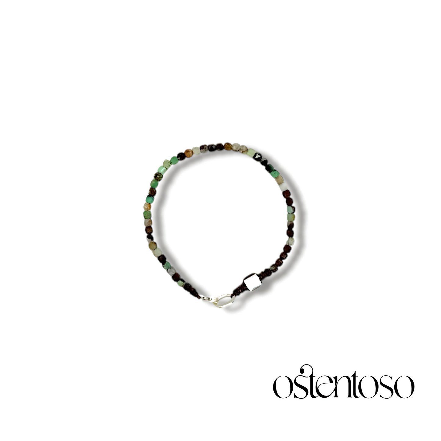 Brazalete Crisoprasa cubico facetado tamaño No. 3 mm.