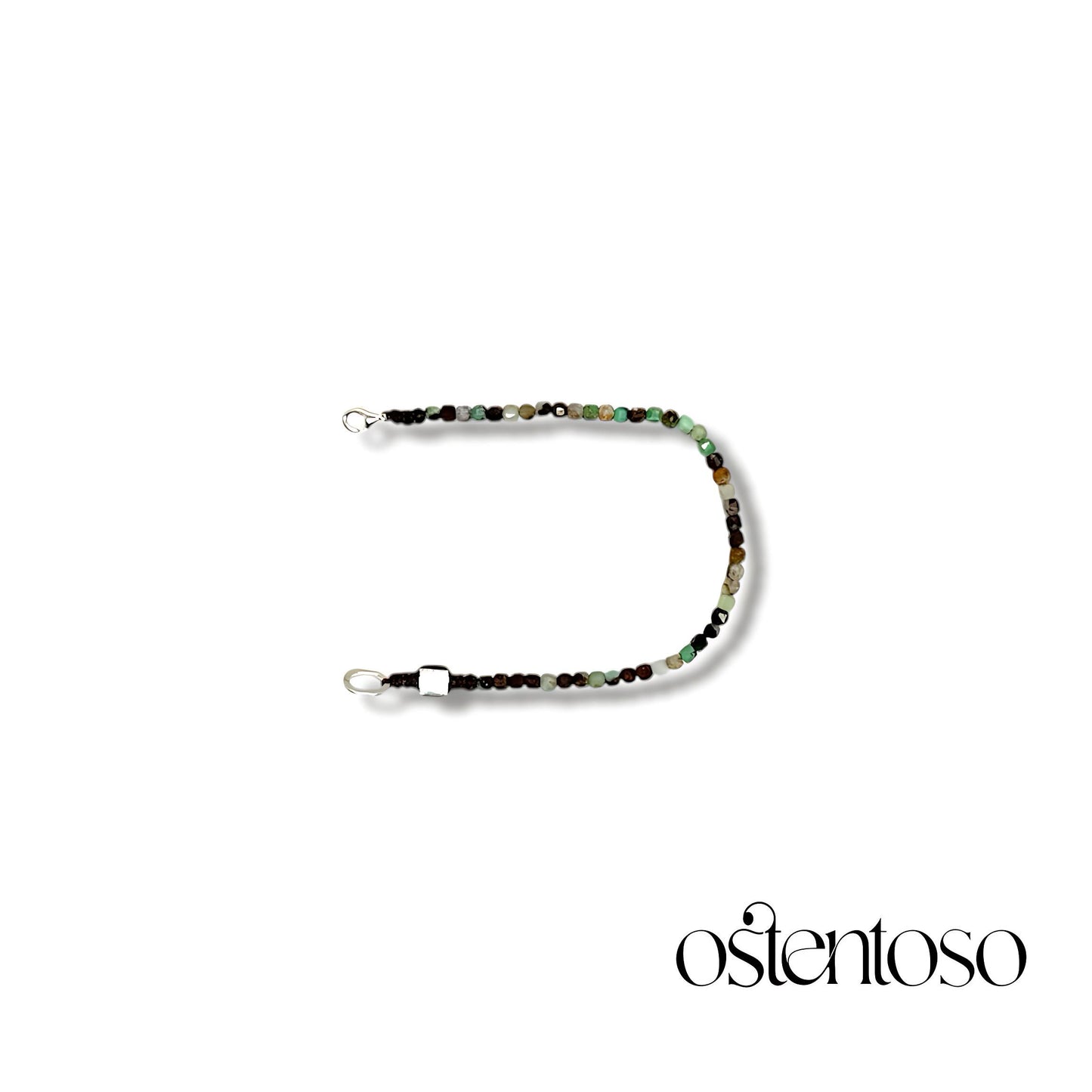 Brazalete Crisoprasa cubico facetado tamaño No. 3 mm.