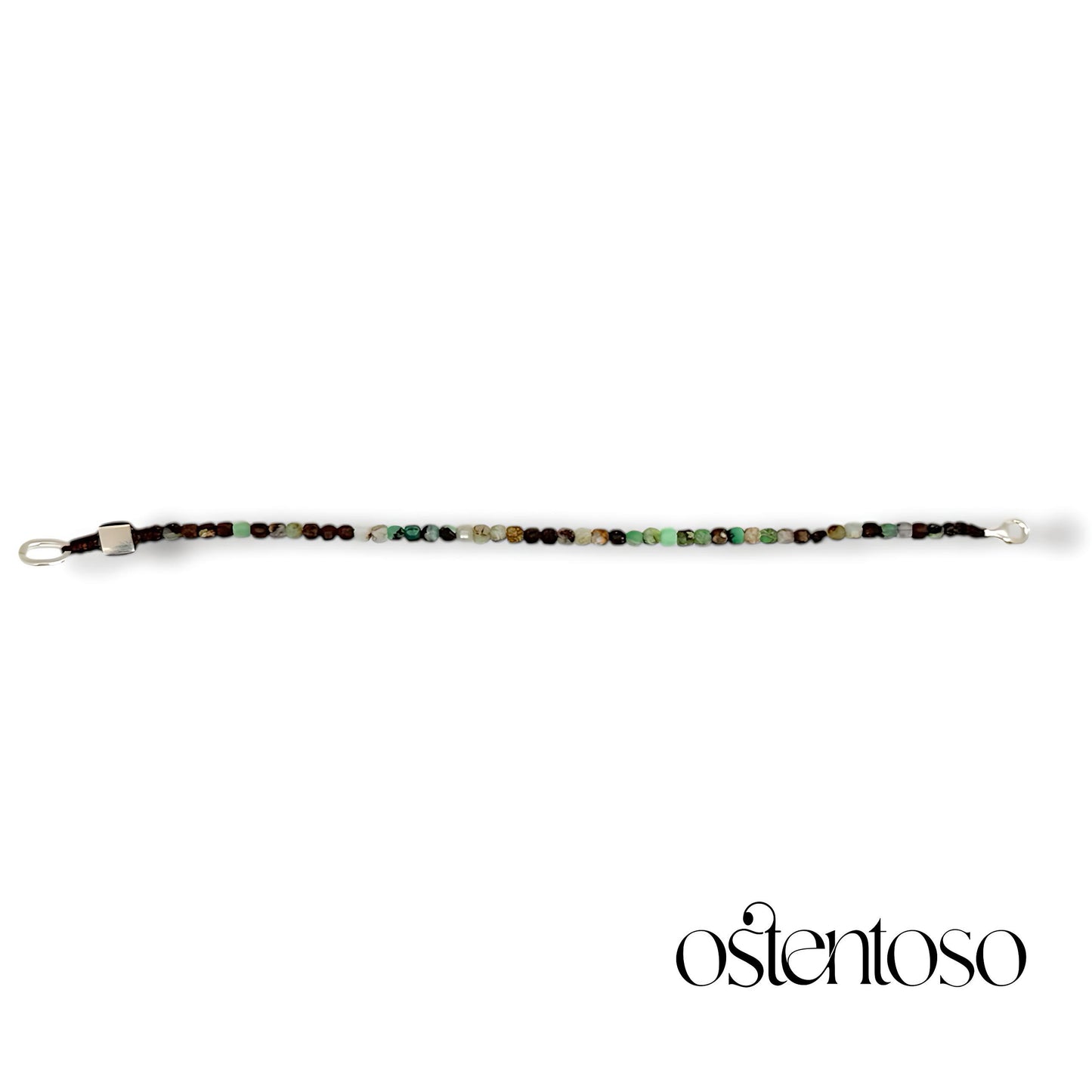Brazalete Crisoprasa cubico facetado tamaño No. 3 mm.
