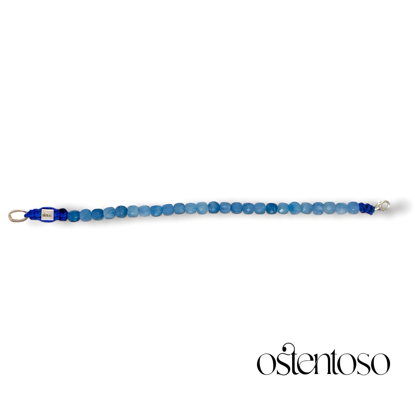 Bracelet Quartz Bleu cubique facetté taille n°6 mm.