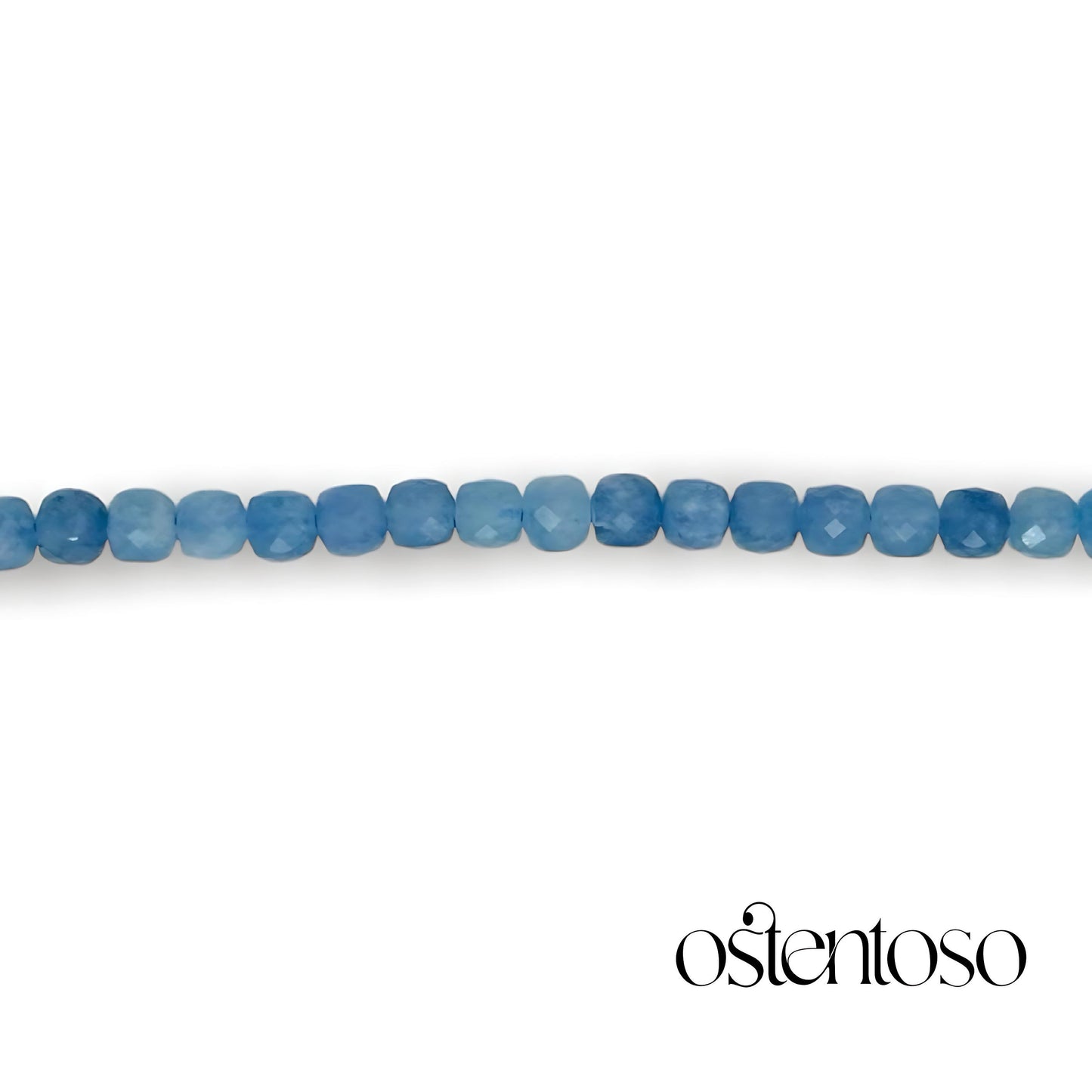 Bracelet Quartz Bleu cubique facetté taille n°6 mm.