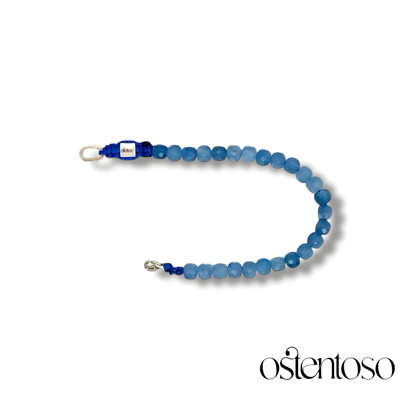 Bracelet Quartz Bleu cubique facetté taille n°6 mm.