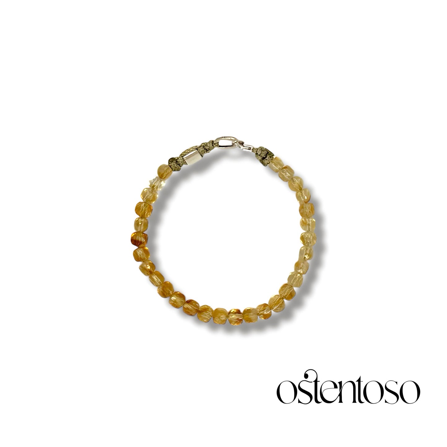 Bracelet Quartz Citrine cubique facetté taille n°6 mm.